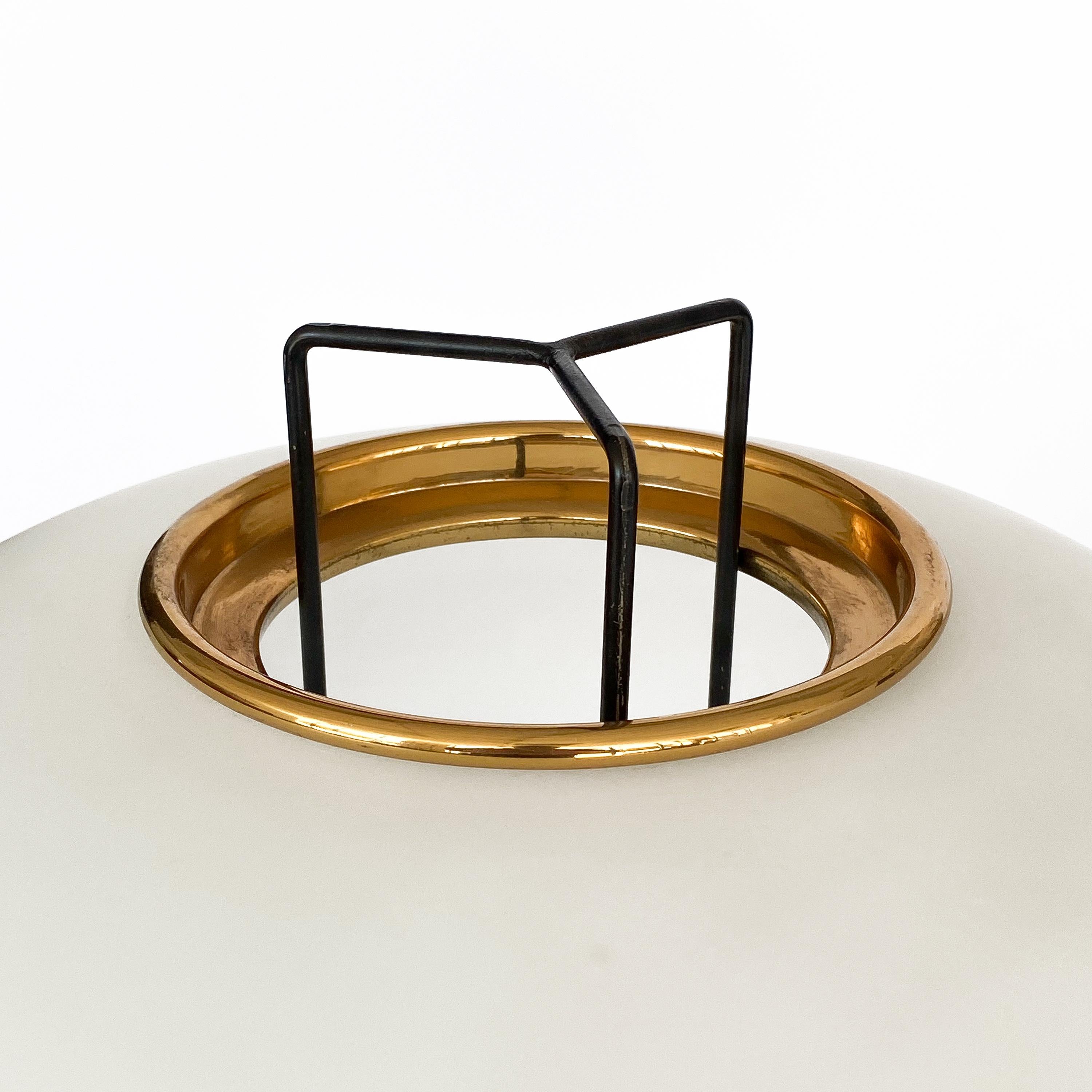 Stilnovo Brass and Opaline Glass Tripod Floor Lamp 7