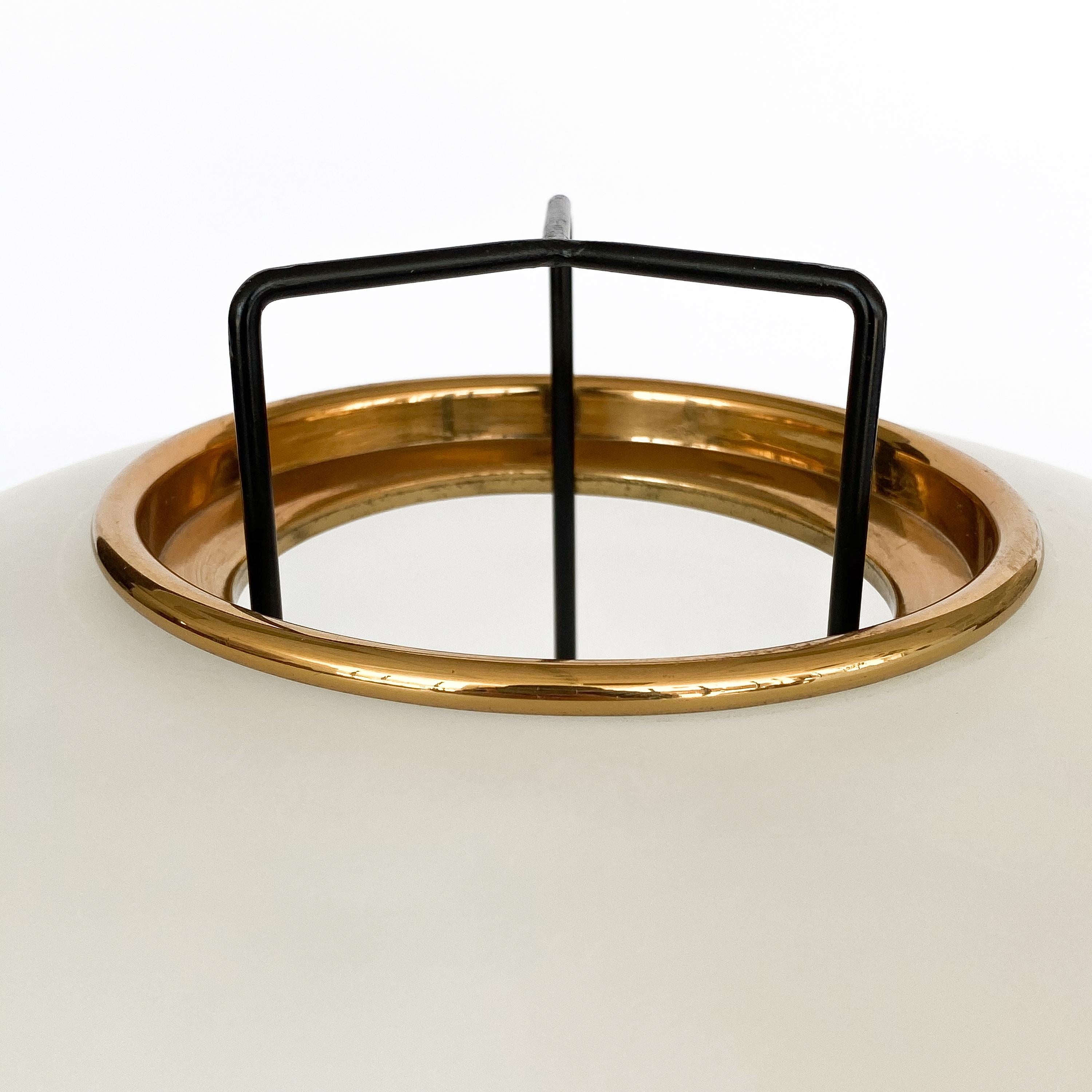Stilnovo Brass and Opaline Glass Tripod Floor Lamp 1