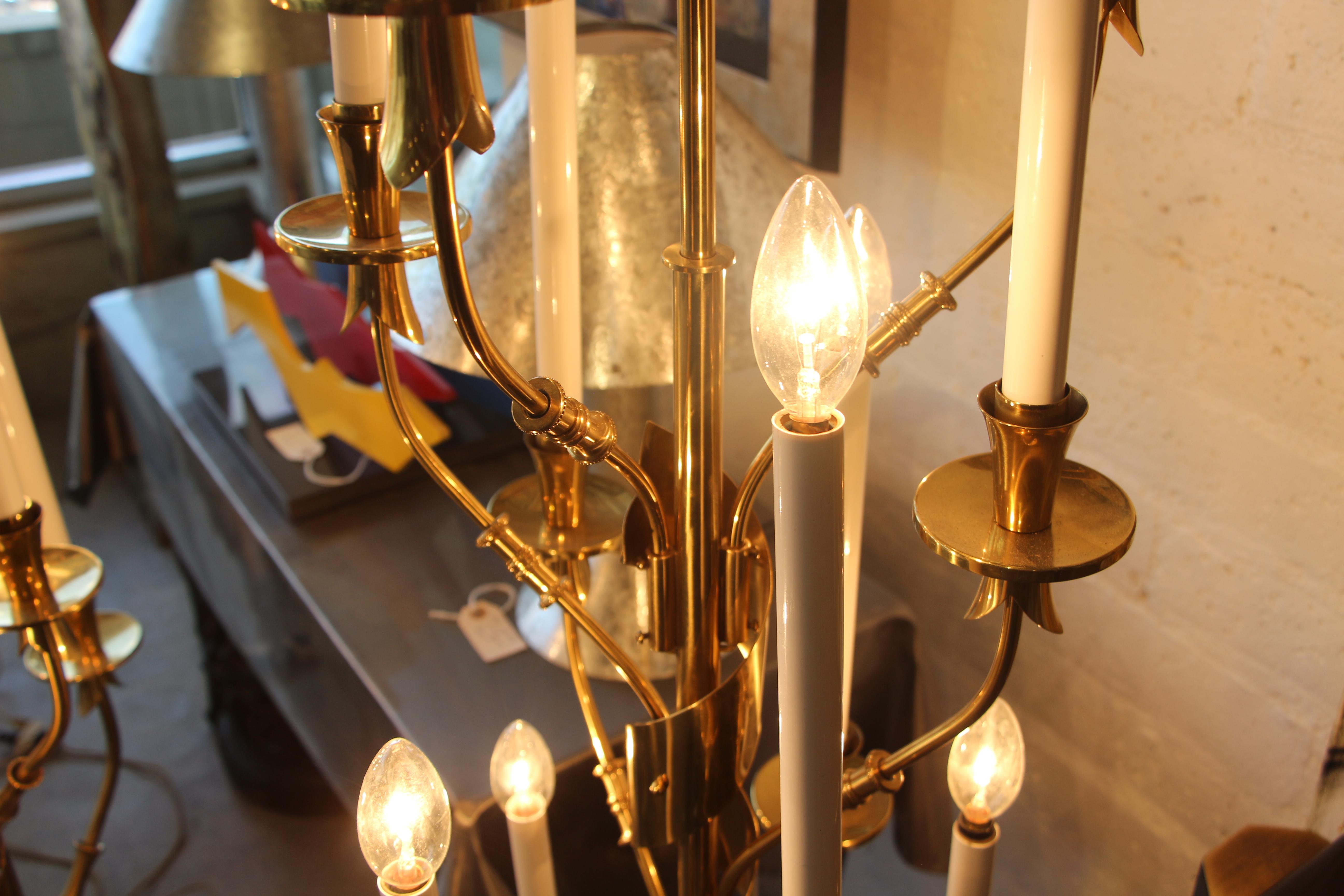 Stilnovo Brass Candelabra Floor Lamps with Marble Bases 2