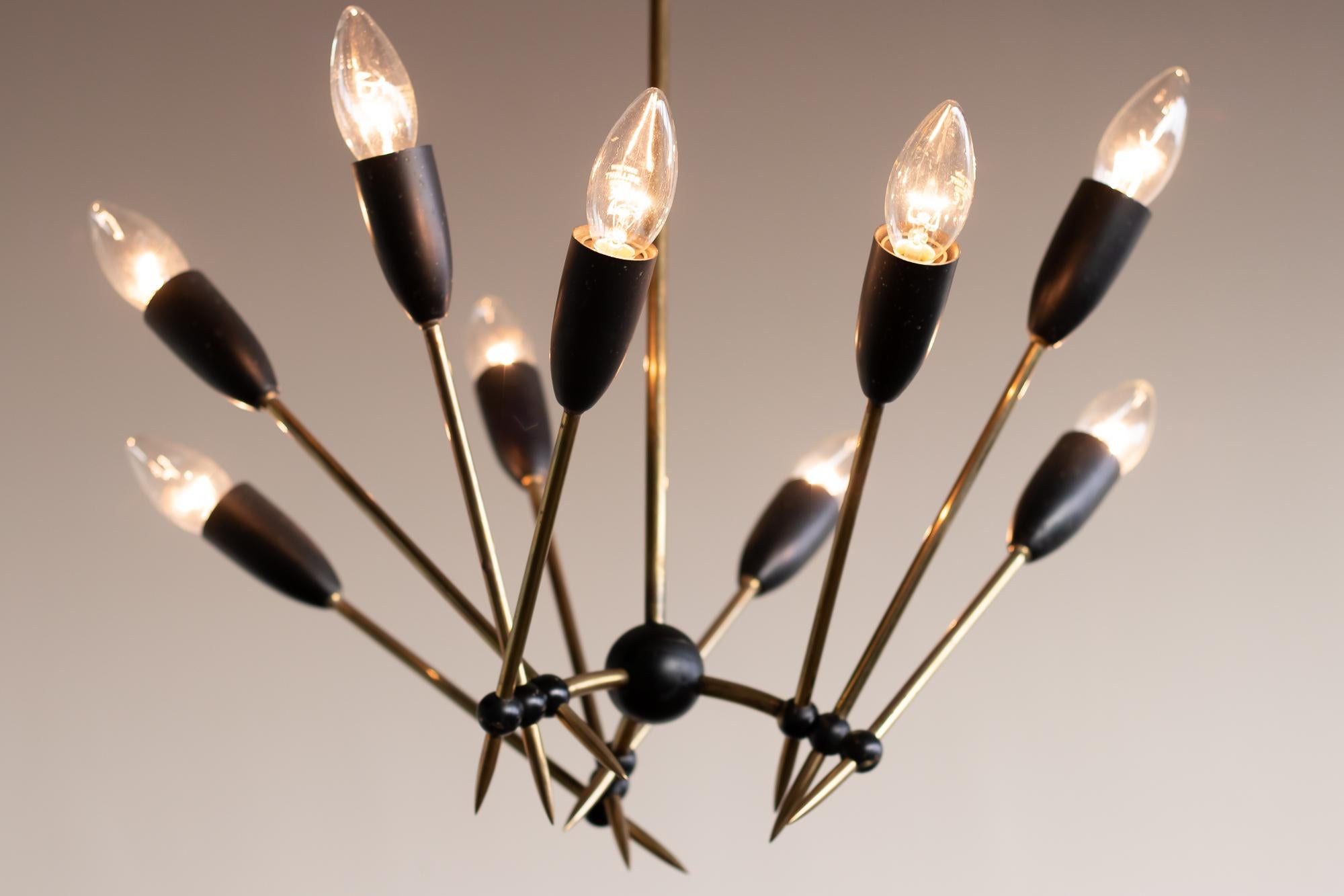 Stilnovo Brass Chandelier For Sale 2