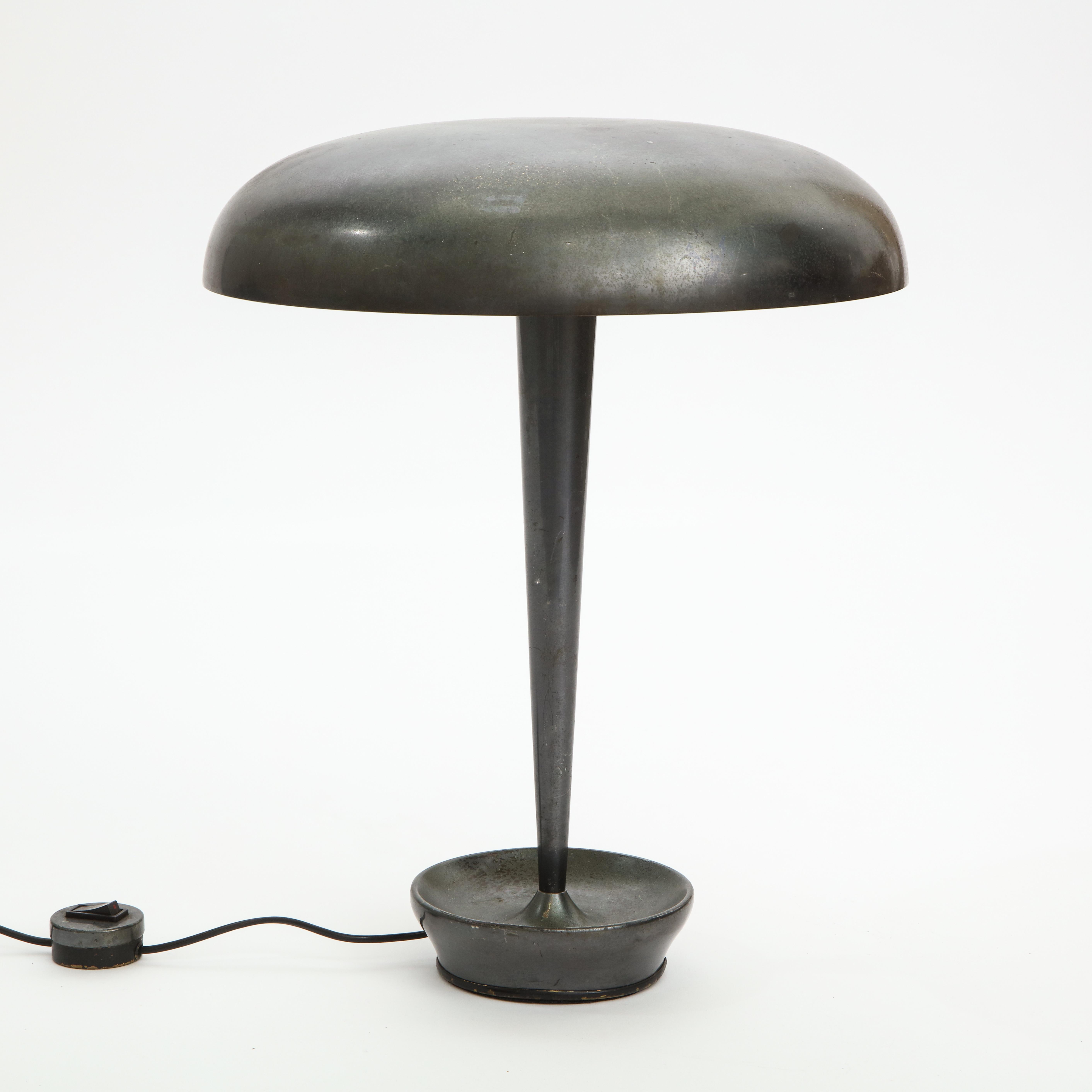 Stilnovo Brass Desk Lamp in Original Dark Patina 4