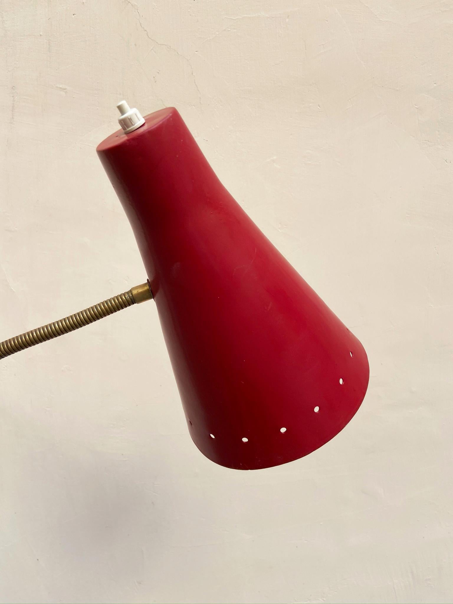 Italian Stilnovo Brass Floor Lamp, 1950s