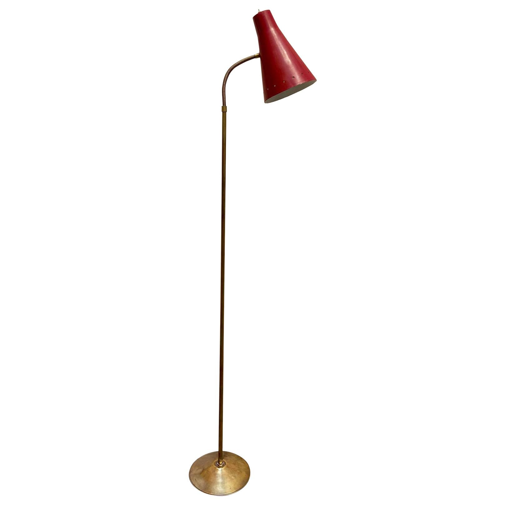 Stilnovo Brass Floor Lamp, 1950s