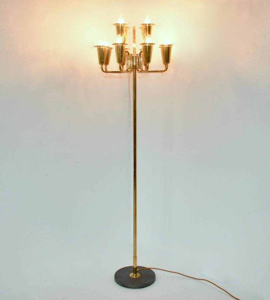 Mid-Century Modern Stilnovo Brass Floor Lamp