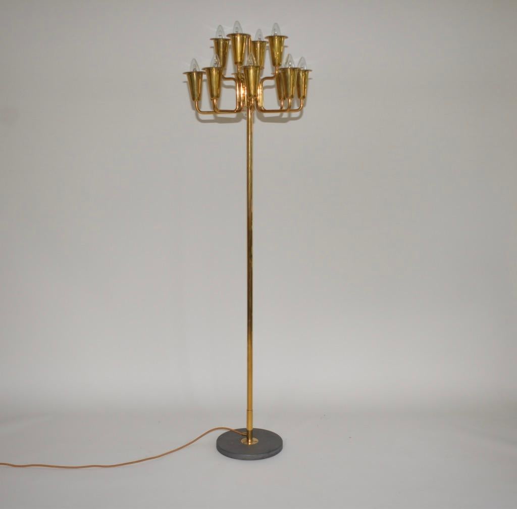 Italian Stilnovo Brass Floor Lamp