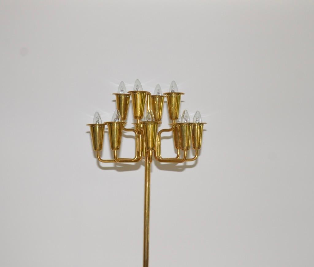 Polished Stilnovo Brass Floor Lamp