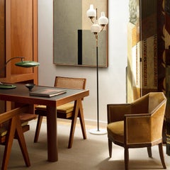 Stilnovo Lámpara de pie de mármol latón Midcentury Modern Vintage Retro Regency Años 50