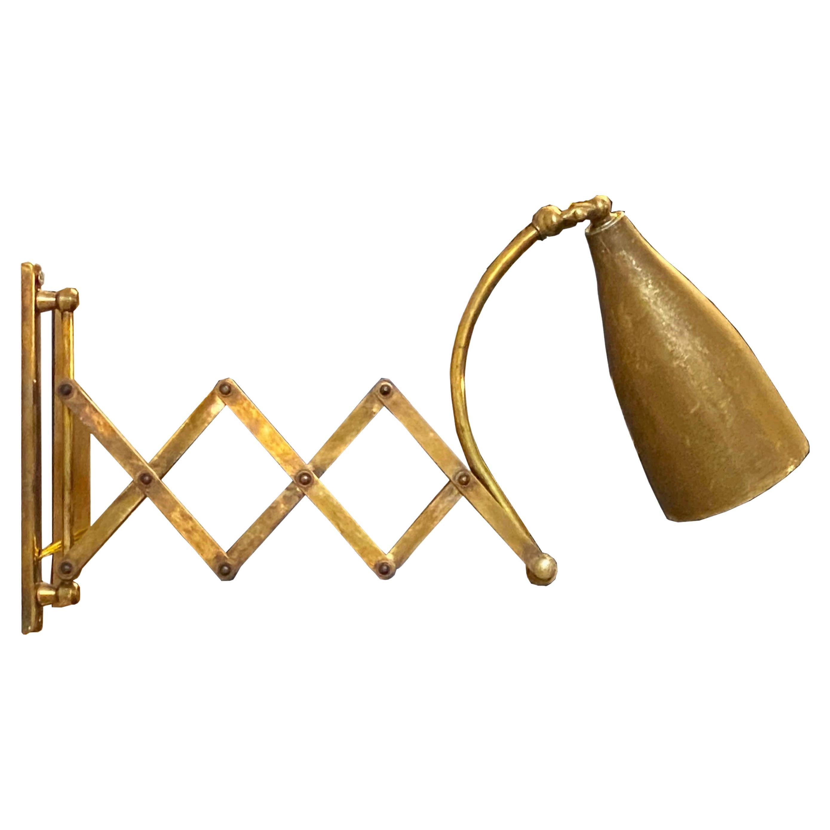 Stilnovo Brass Scissor Wall Lamp, Italy, 1950s