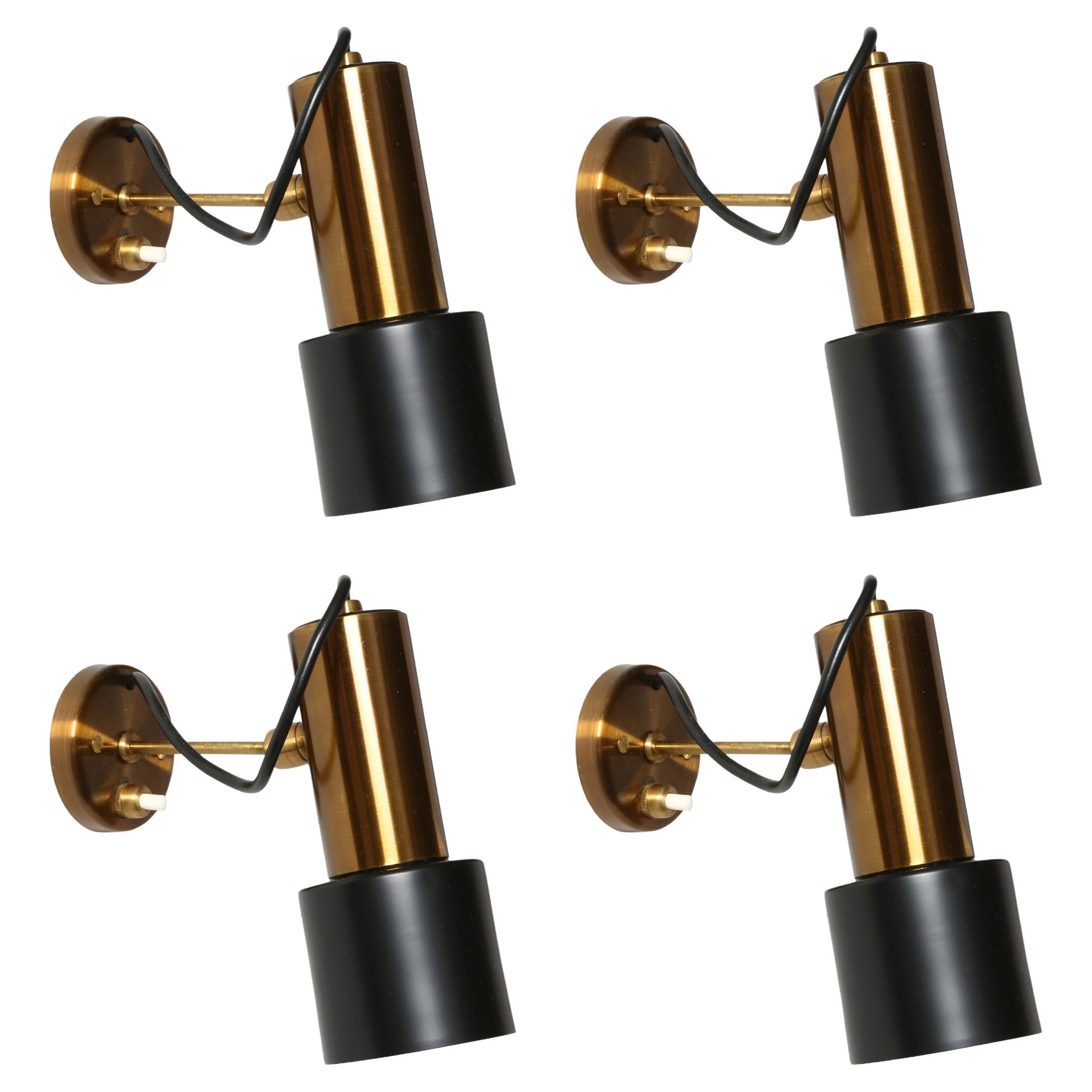 Stilnovo Brass Sconces, Mid-Century Modern, Italy circa 1960s