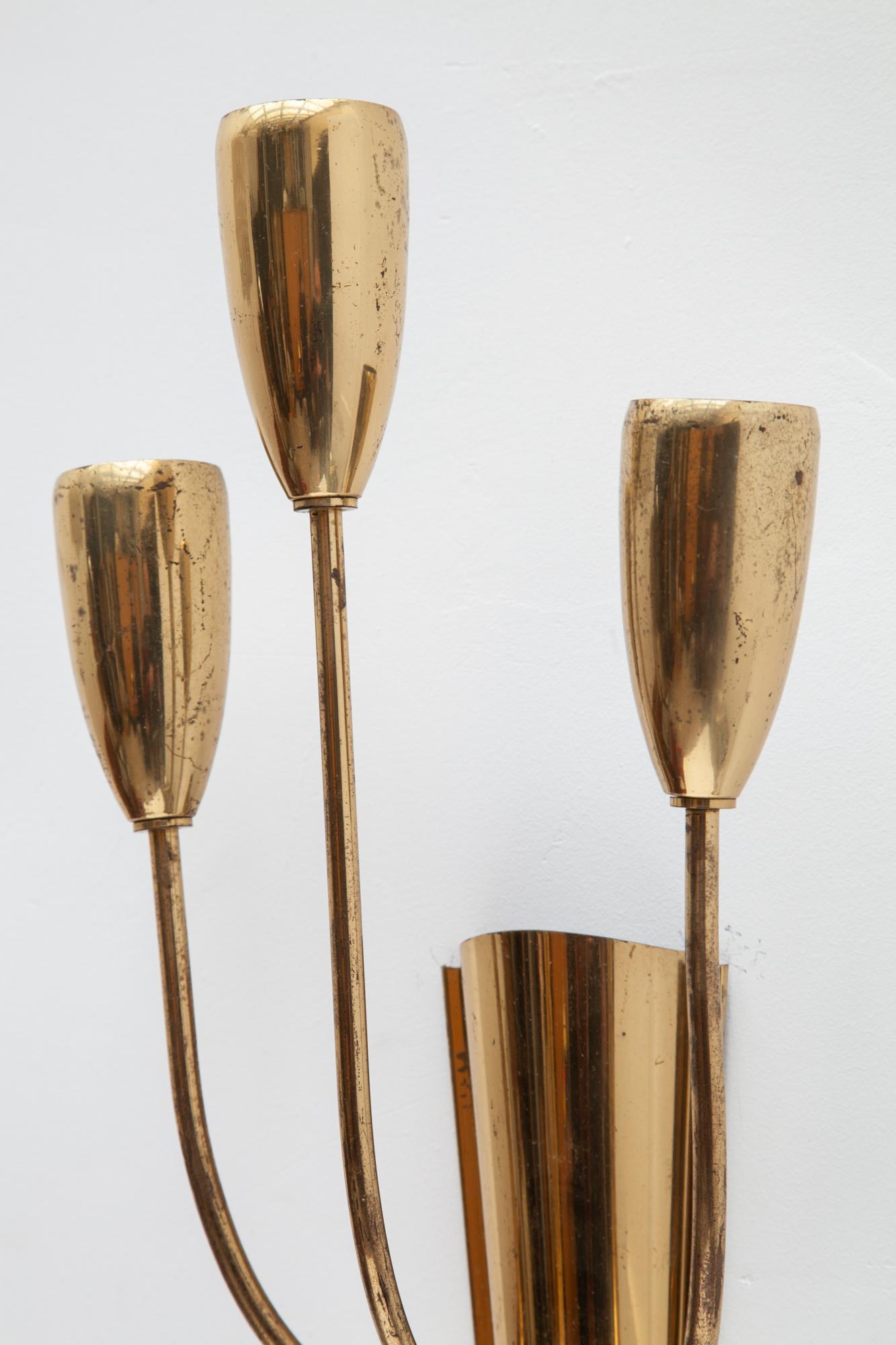 Stilnovo Brass Sputnik Sconces, 1950s In Good Condition In Antwerp, BE