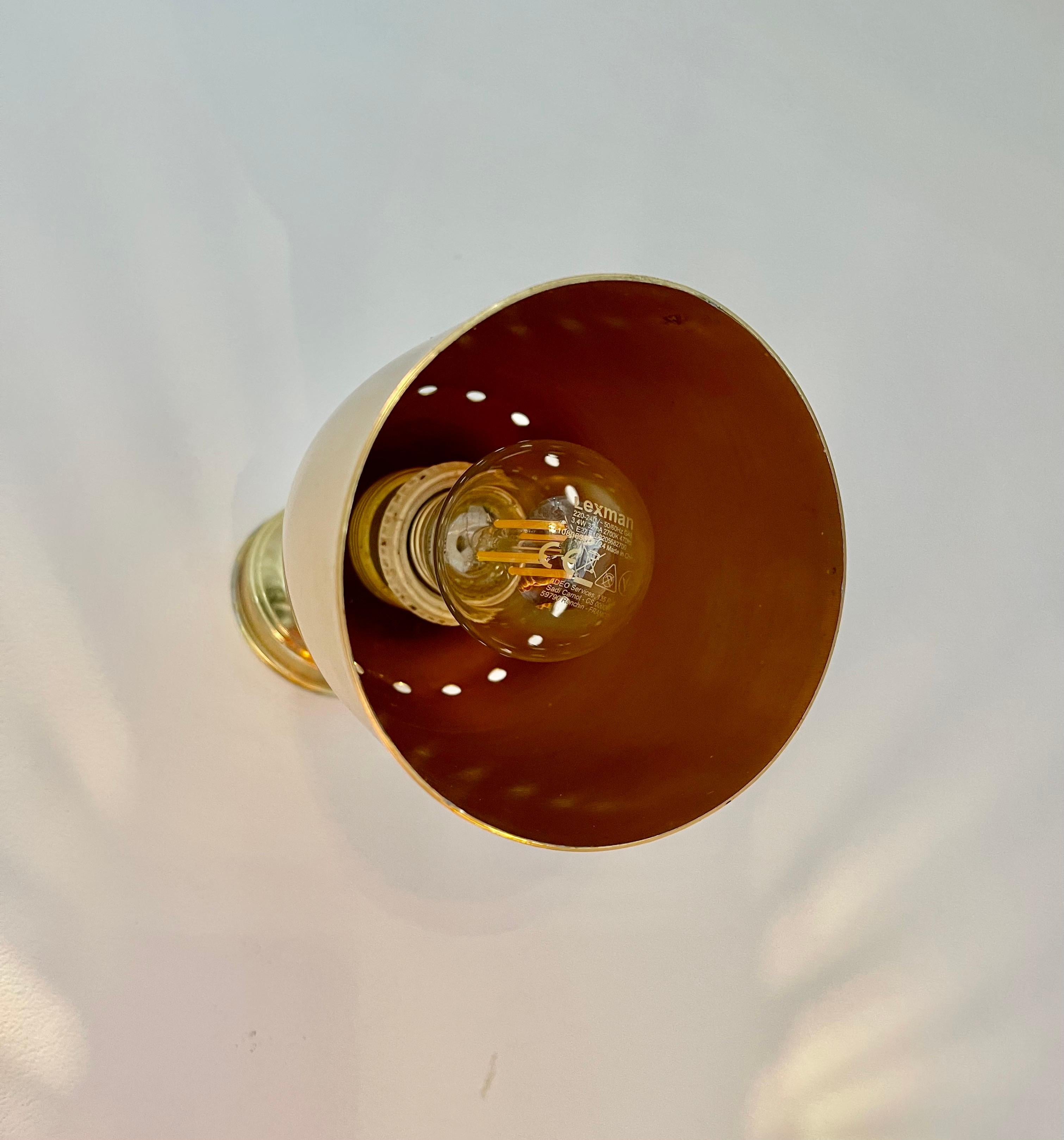 Mid-Century Modern Stilnovo brass wall lighting adjustable 4 units, Italy 1950 For Sale