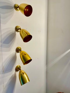 Stilnovo brass wall lighting adjustable , Italy 1950