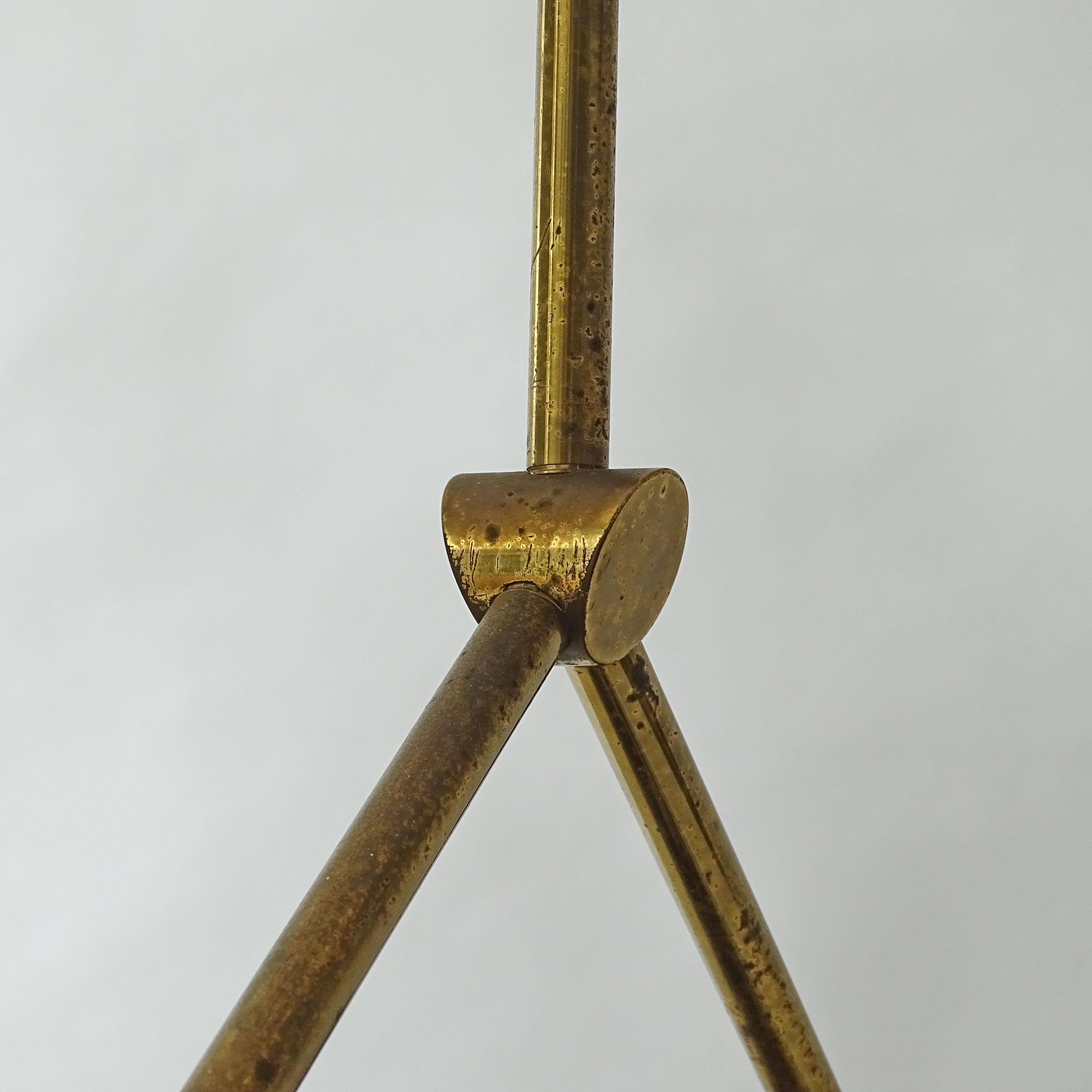 Stilnovo-Deckenleuchte aus Messing und Plexiglas, Italien 1950er Jahre im Angebot 2