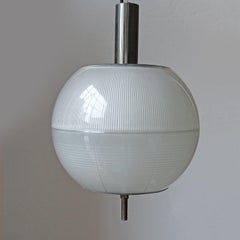 Stilnovo Ceiling Lamp in Burnished Brass and Glass, Italy 1960s