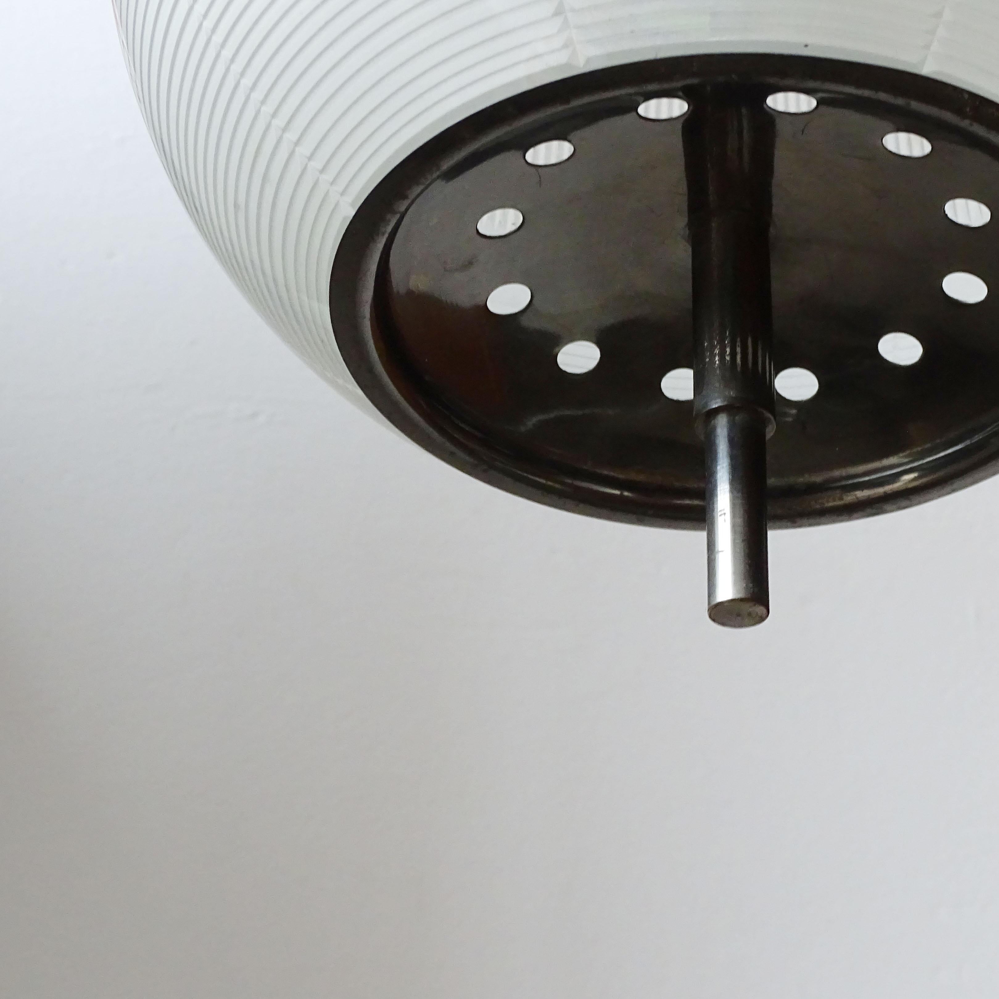 Stilnovo Ceiling Lamp in Burnished Brass and Glass, Italy 1960s In Good Condition For Sale In Milan, IT
