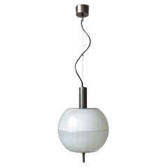 Stilnovo-Deckenleuchte aus brüniertem Messing und Glas, Italien 1960er Jahre