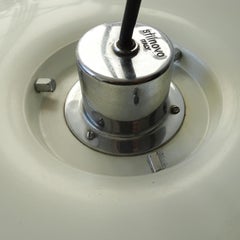 Stilnovo ceiling lamp in chrome and white metal, Italy 1960s