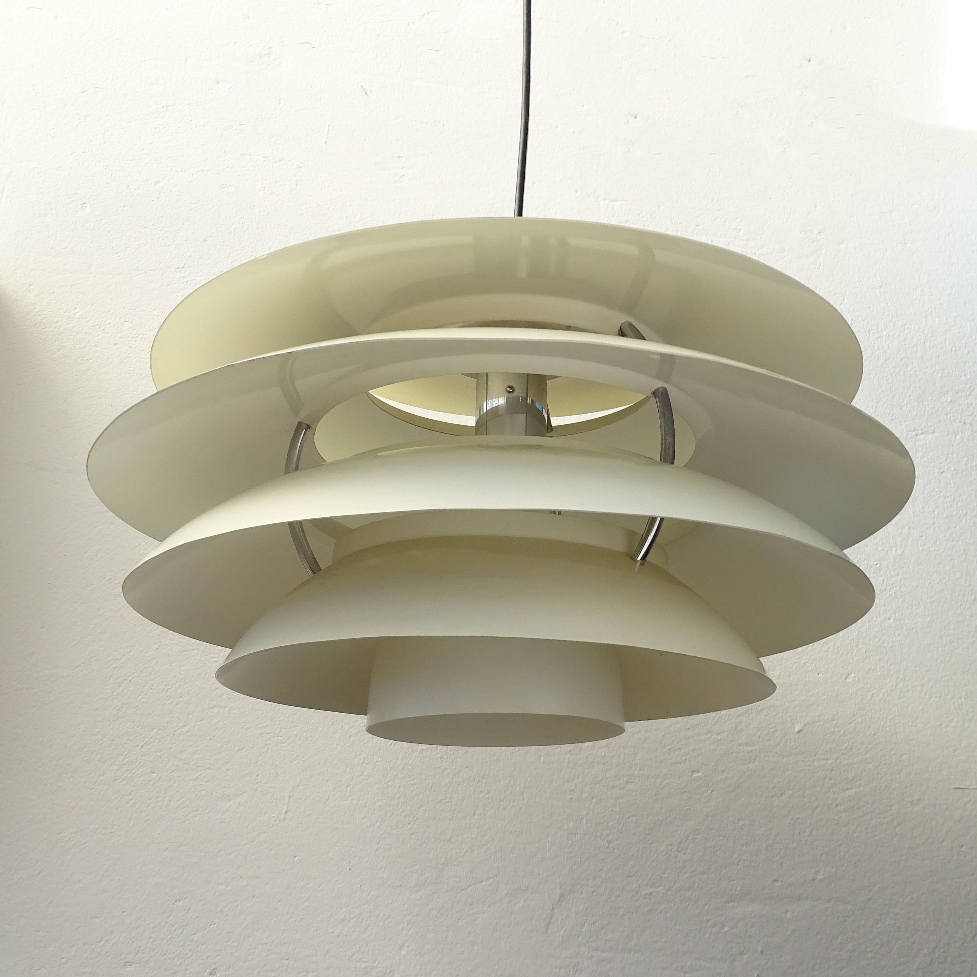 Mid-20th Century Stilnovo ceiling lamp in chrome and white metal, Italy 1960s For Sale