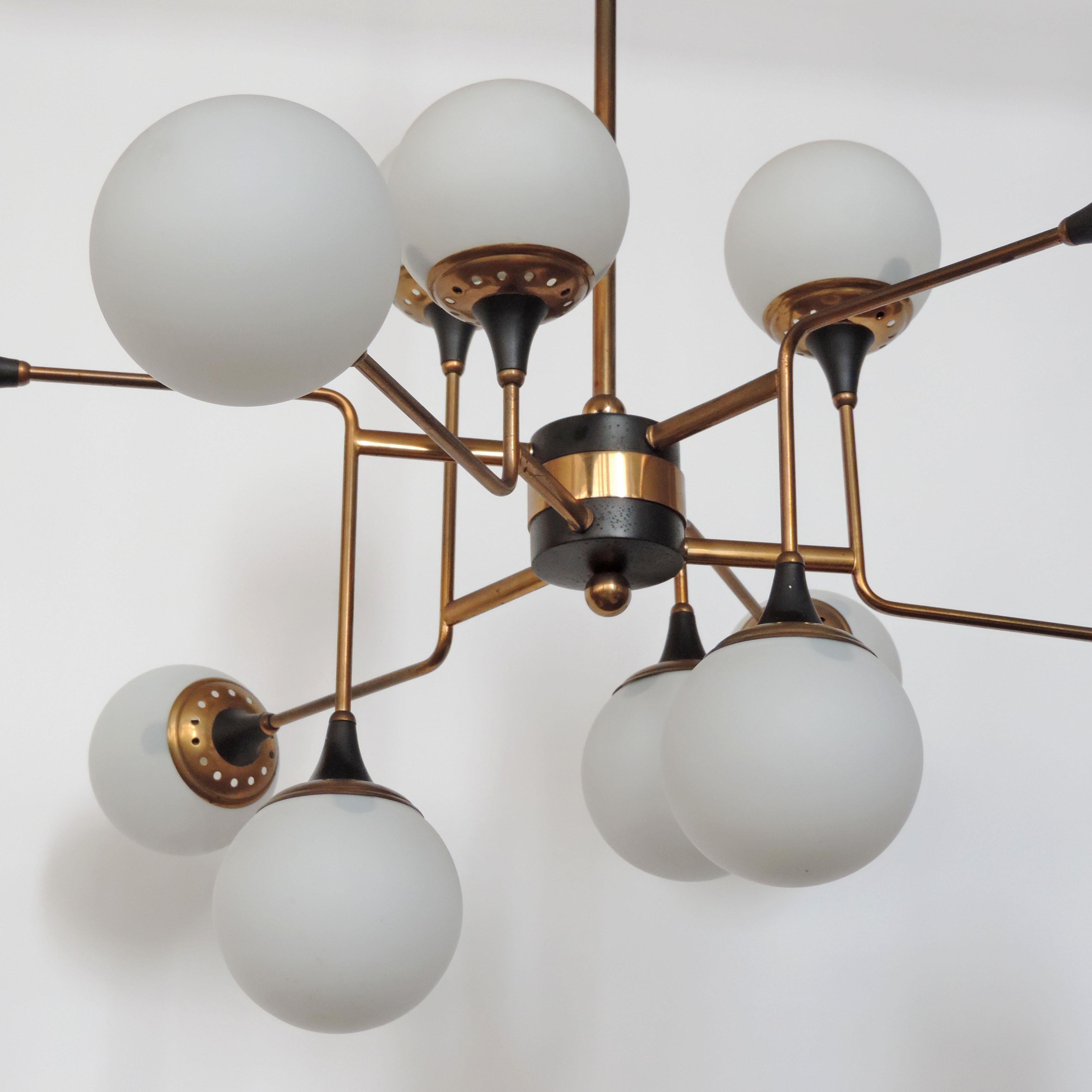 Italian Stilnovo Ceiling Lamp, Italy, 1950s