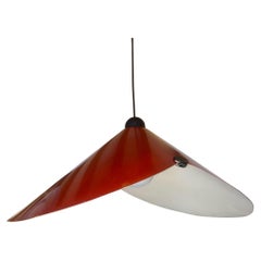 Stilnovo Ceiling light in pressed metal in brick red color 1970