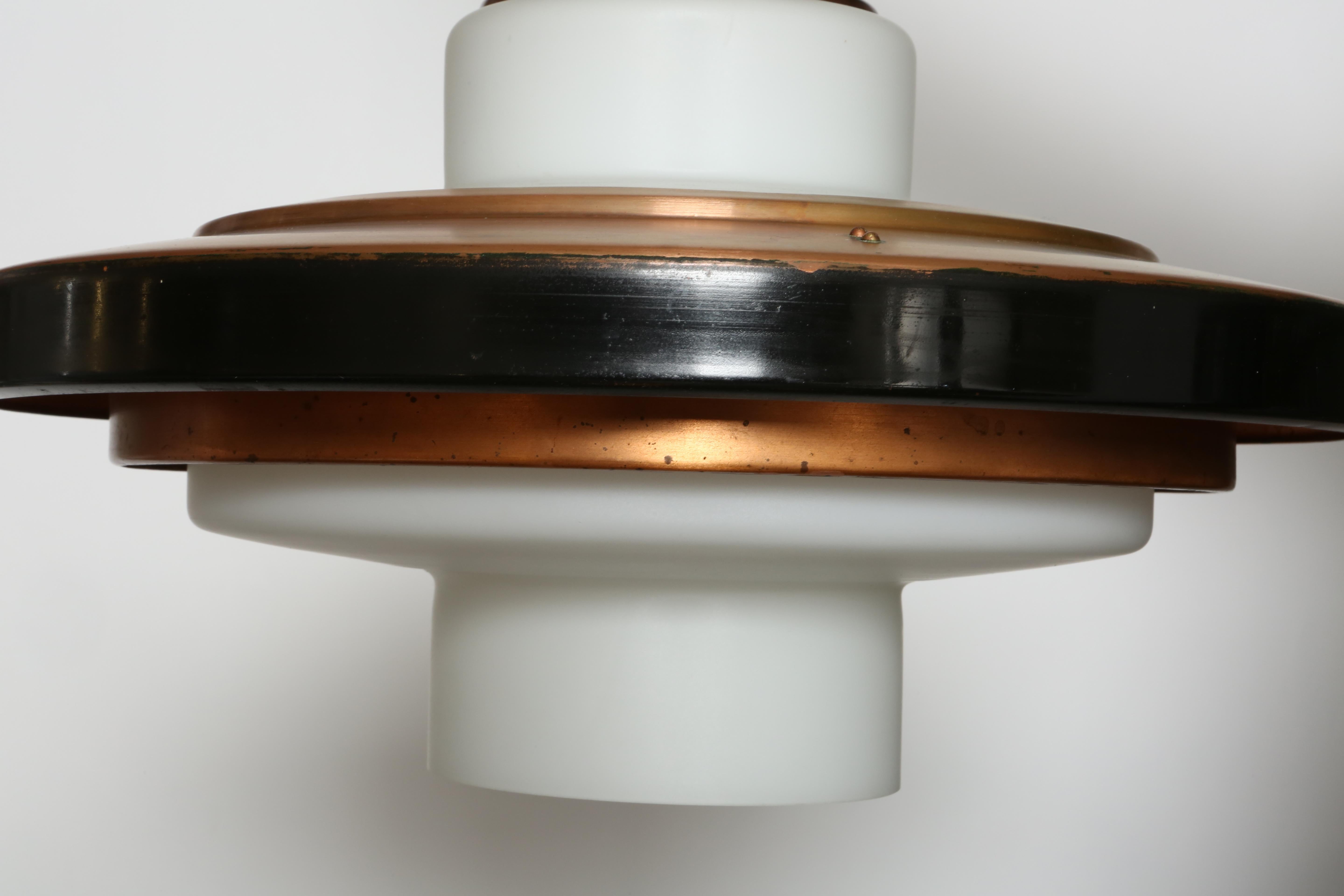 Copper Stilnovo Ceiling Pendant Model 1219, a pair For Sale