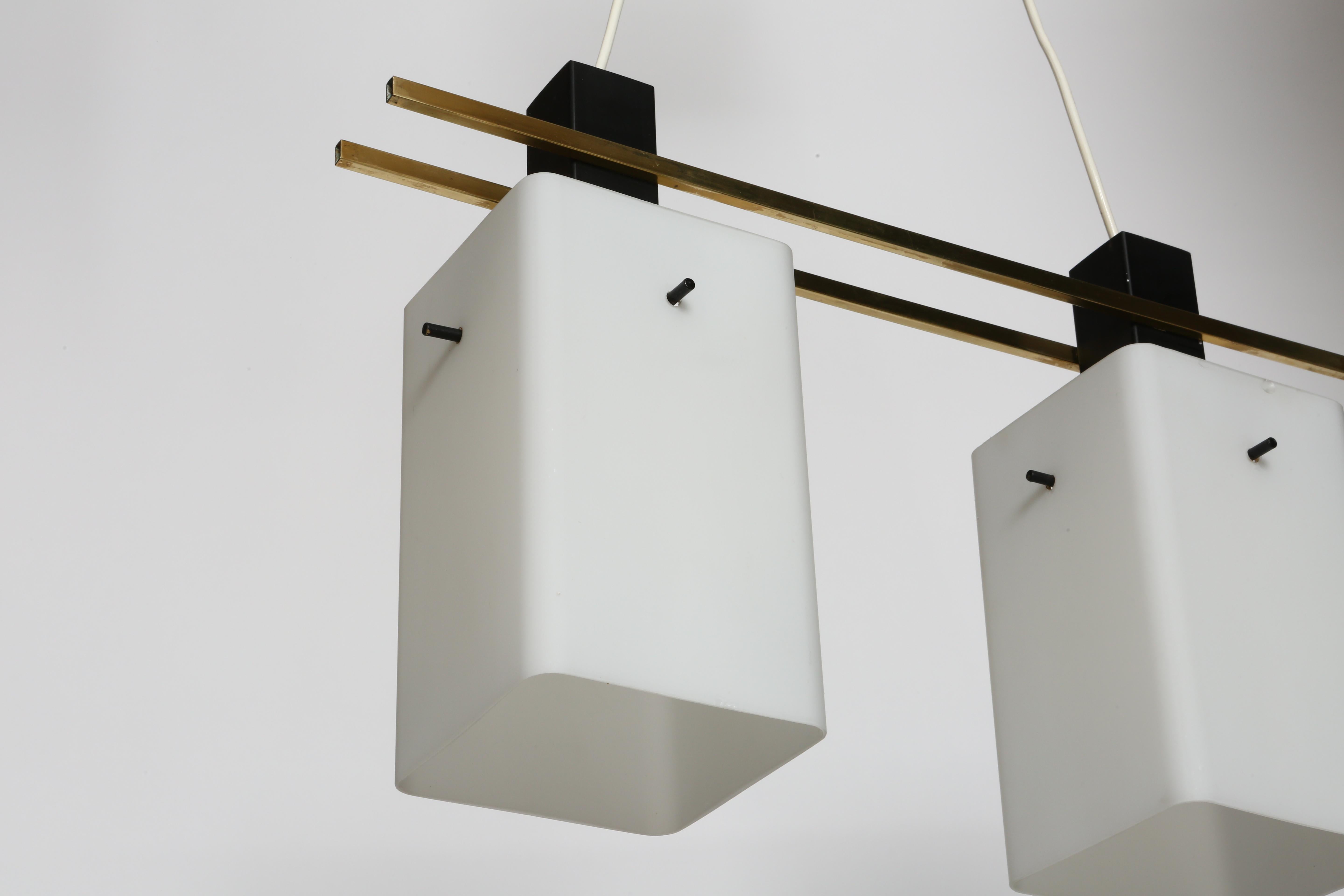 Suspension de plafond Stilnovo à 3 lumières, Italie vers 1960 en vente 4