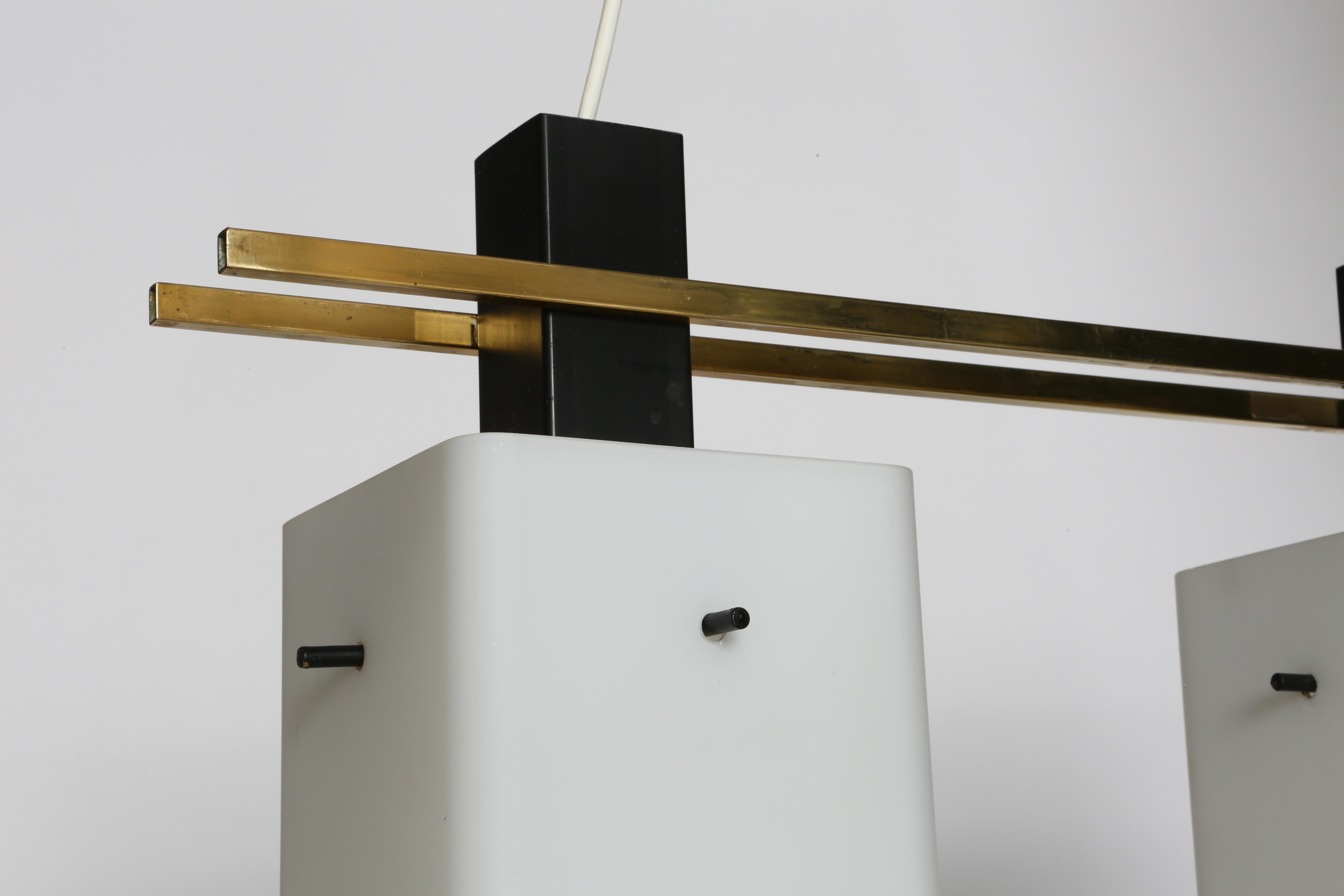 Suspension de plafond Stilnovo à 3 lumières, Italie vers 1960 en vente 5