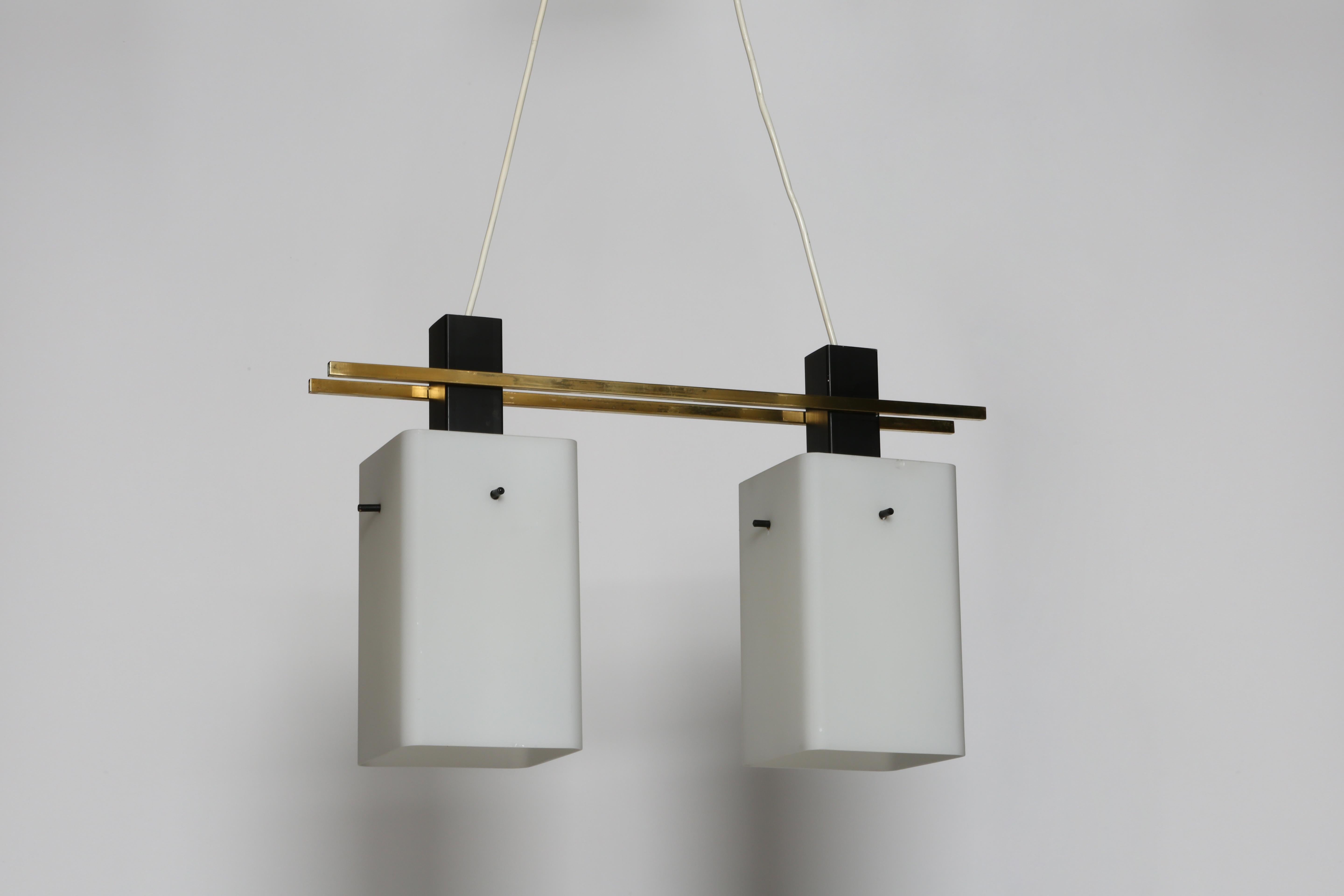 Mid-Century Modern Suspension de plafond Stilnovo à 3 lumières, Italie vers 1960 en vente