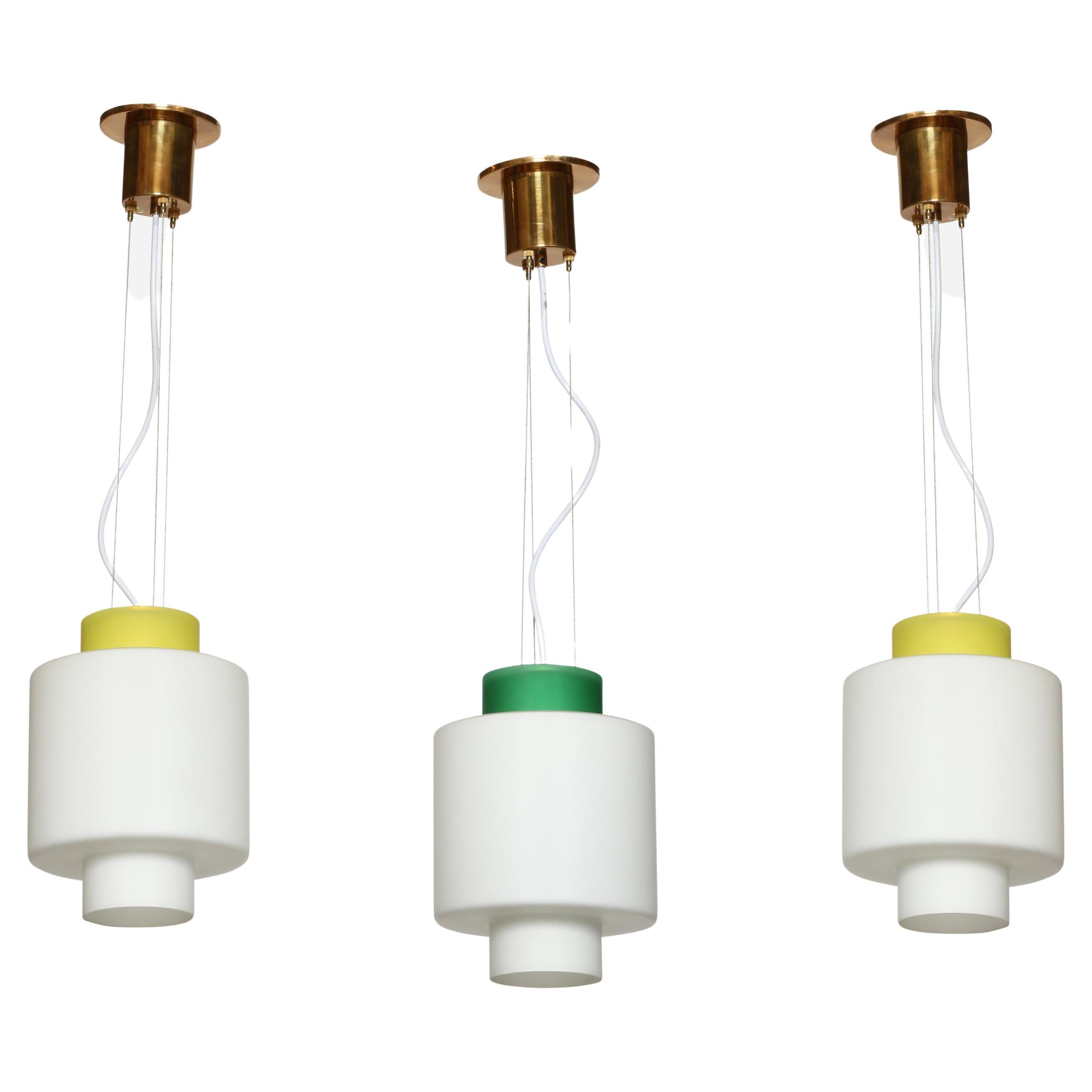 Stilnovo ceiling pendants, set of 3 For Sale