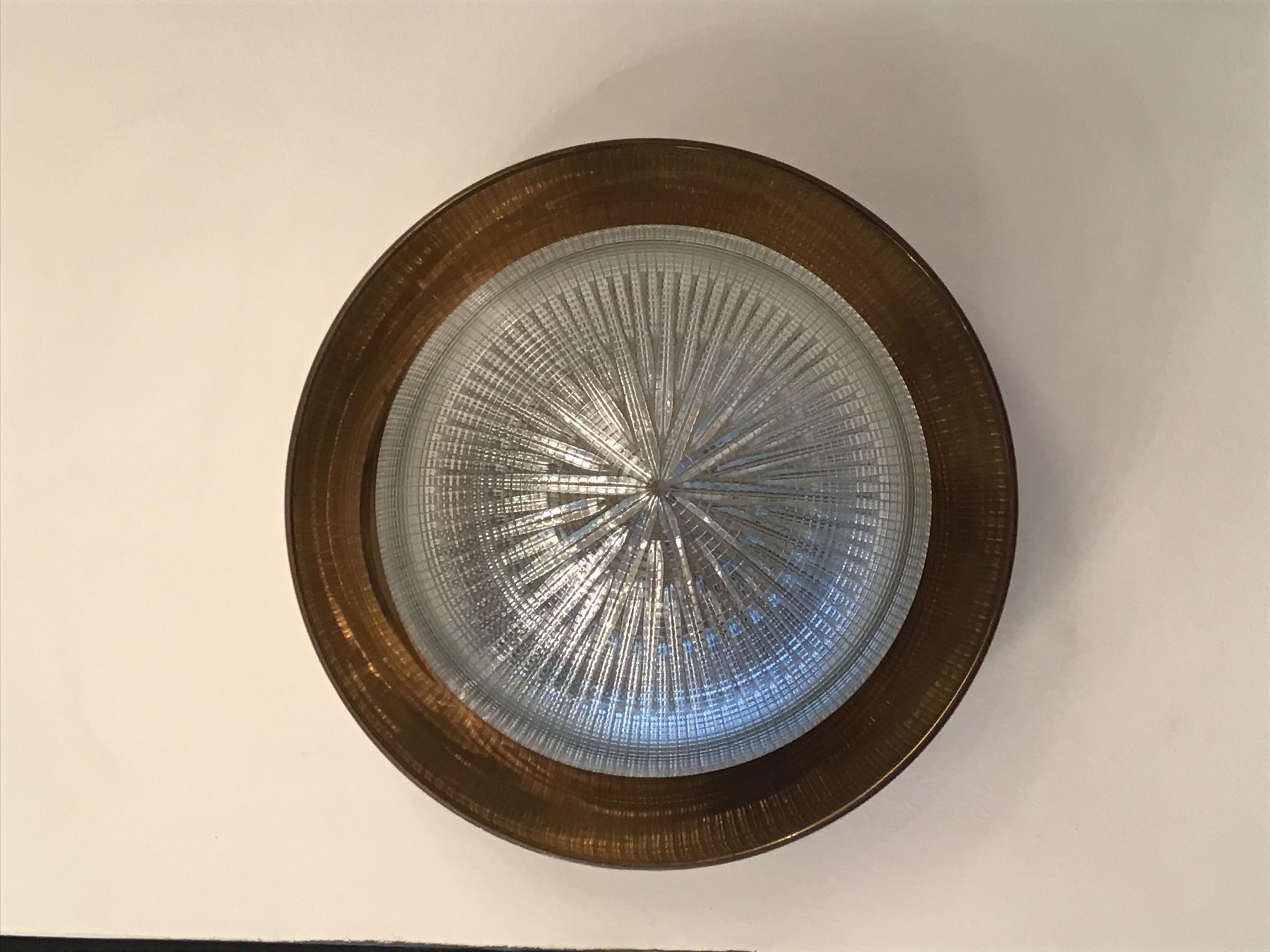 Stilnovo Ceiling Light/Sconce Brass Glass Metal, 1958, Italy For Sale 8