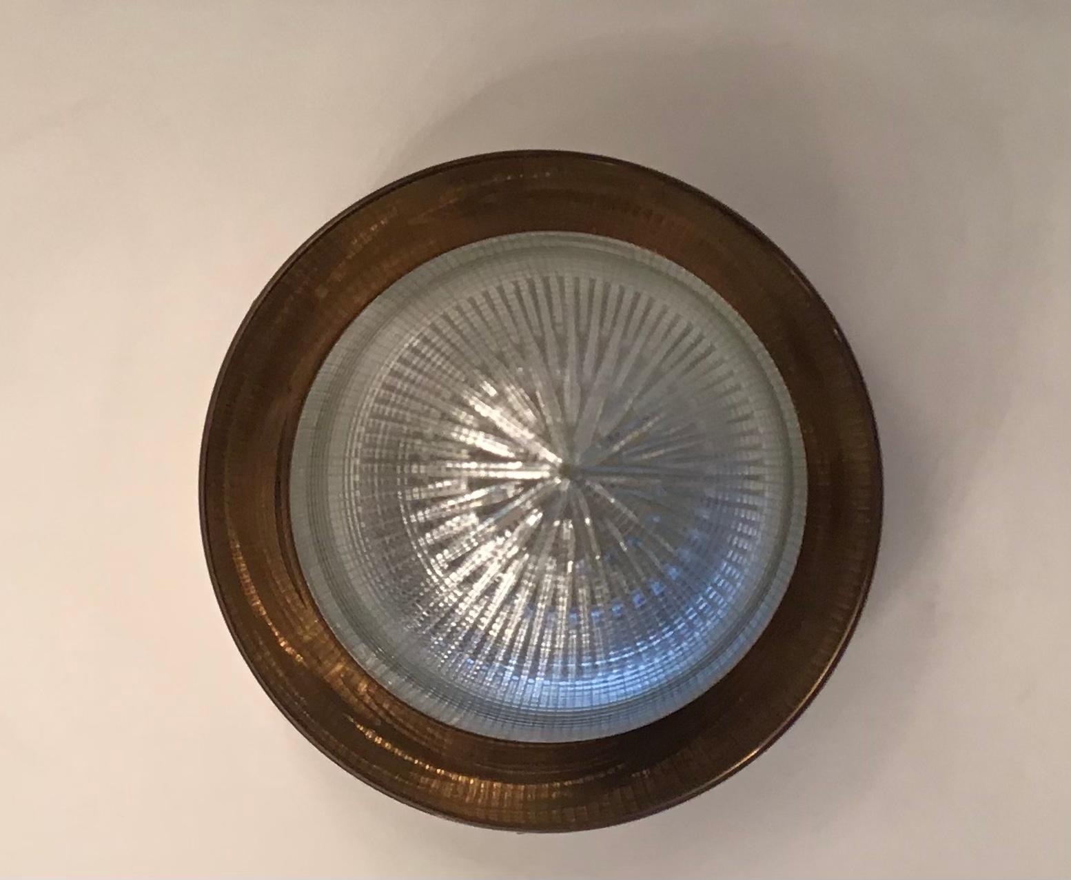 Stilnovo Ceiling Light/Sconce Brass Glass Metal, 1958, Italy For Sale 3