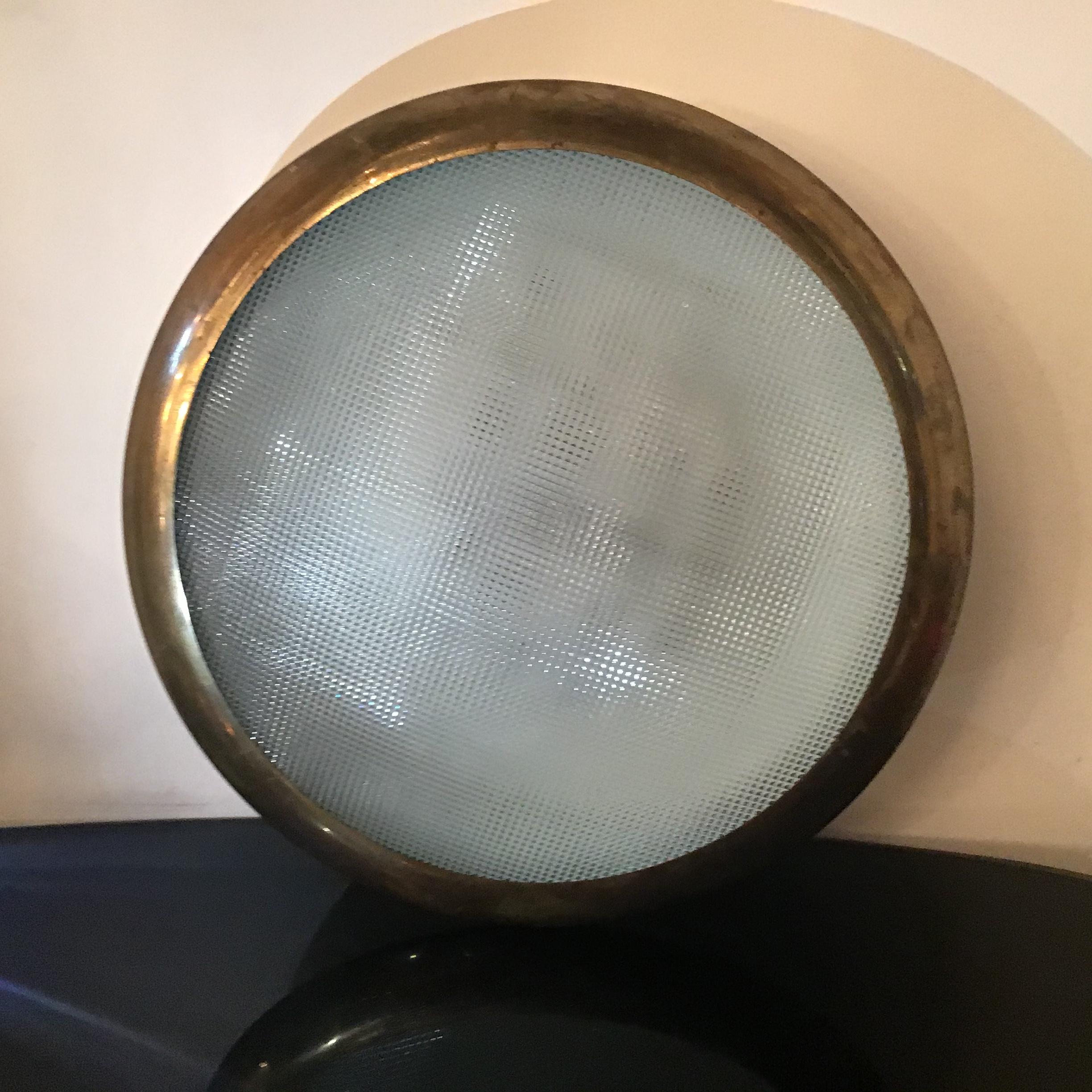Stilnovo Ceilling Light/Sconce Glass Brass Metal 1950 Italy For Sale 7
