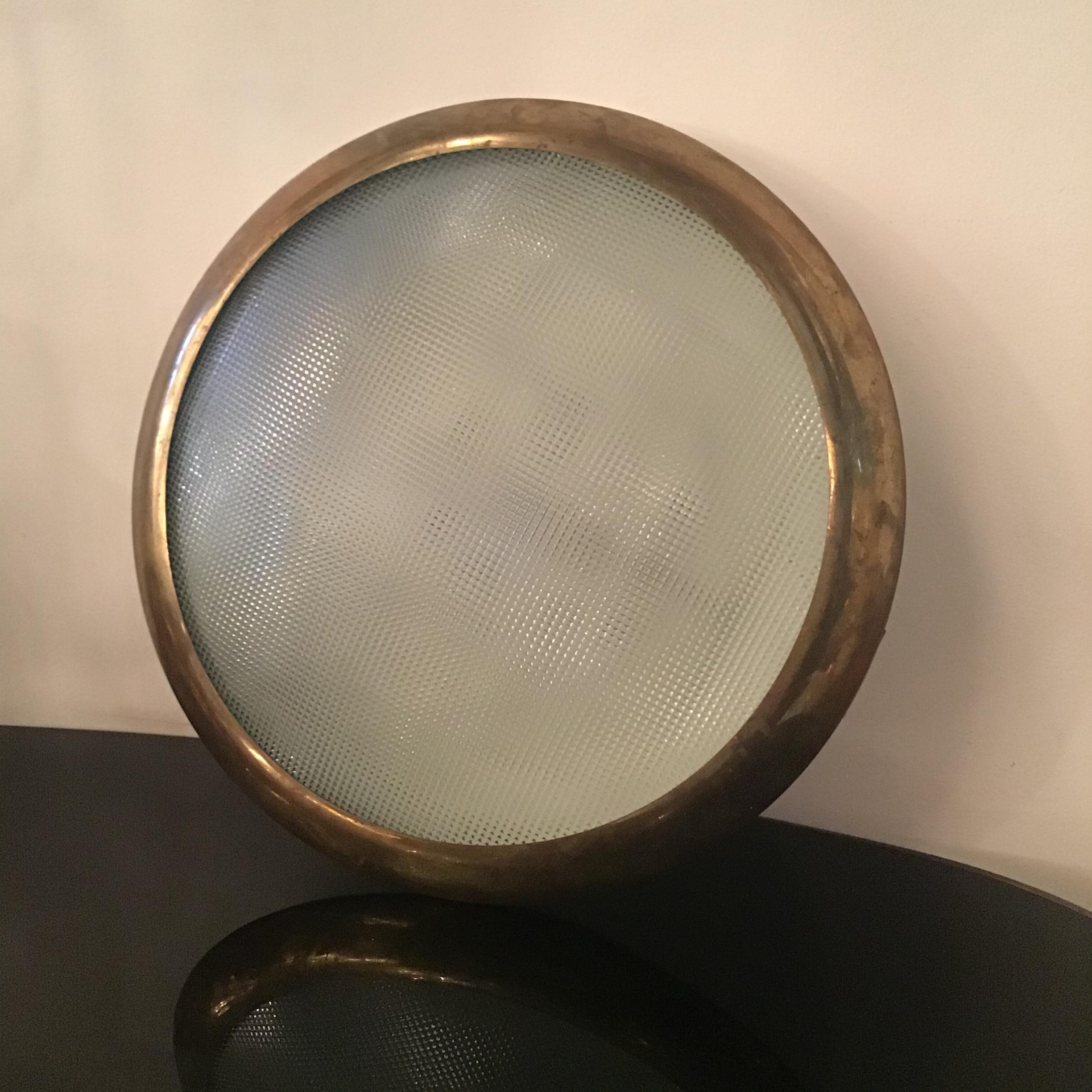 Stilnovo Ceilling Light/Sconce Glass Brass Metal 1950 Italy For Sale 13