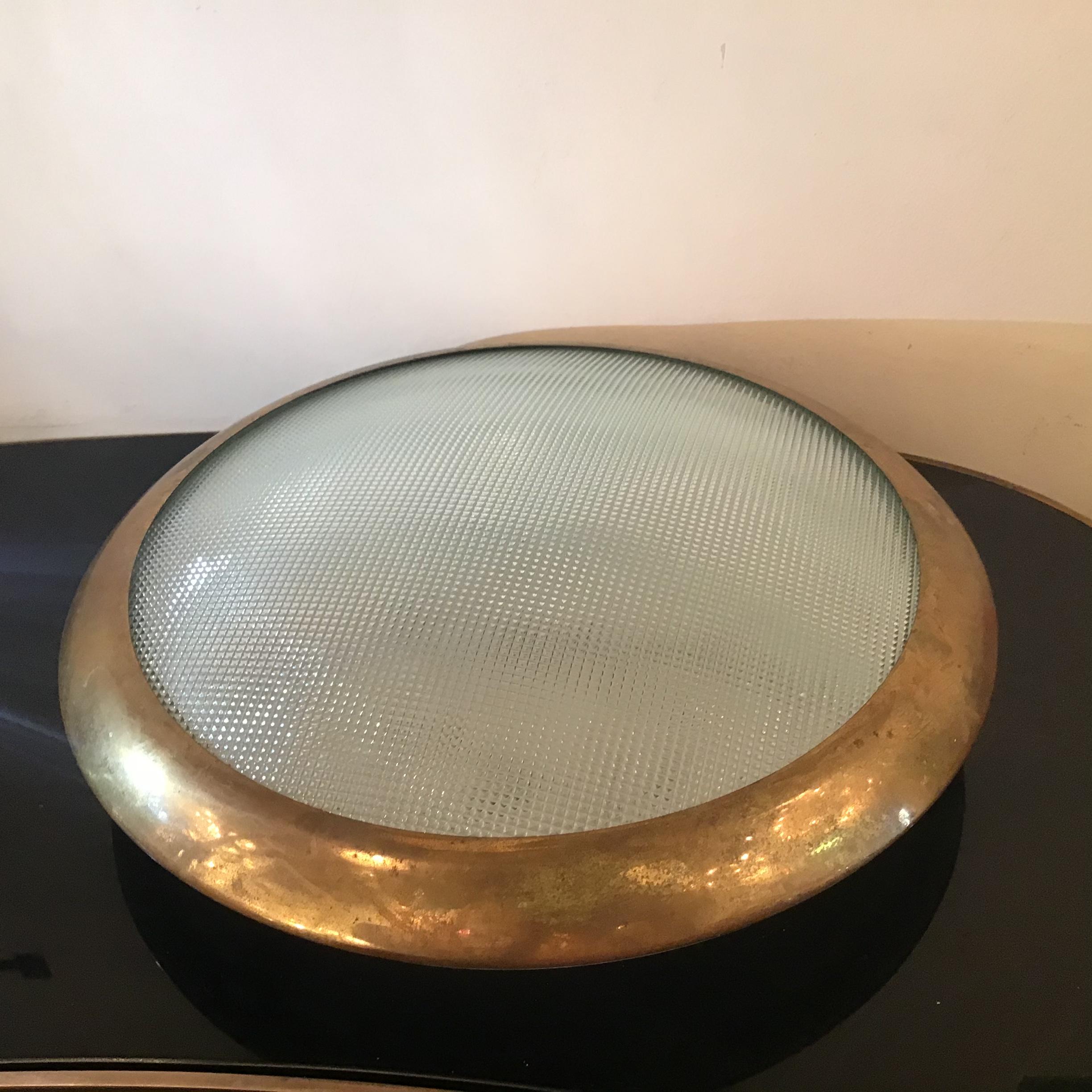 Stilnovo Ceilling Light/Sconce Glass Brass Metal 1950 Italy For Sale 1