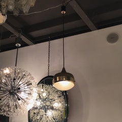 Lustre Stilnovo en laiton, verre et métal, 1960, Italie