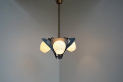 Stilnovo Chandelier by Bent Karlby for Lyfa, Danish Design from the 1950s
