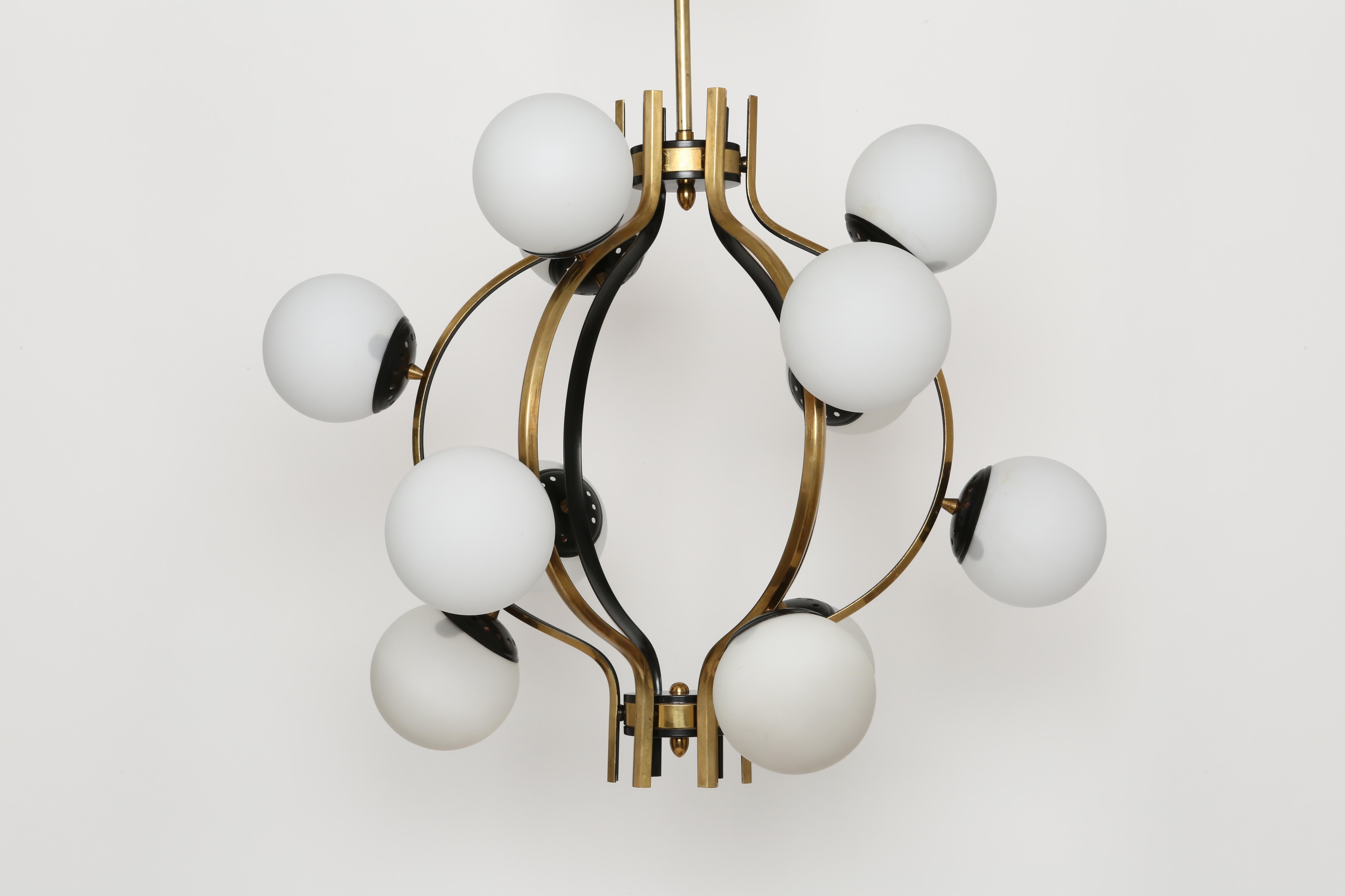 Enameled Stilnovo Chandelier