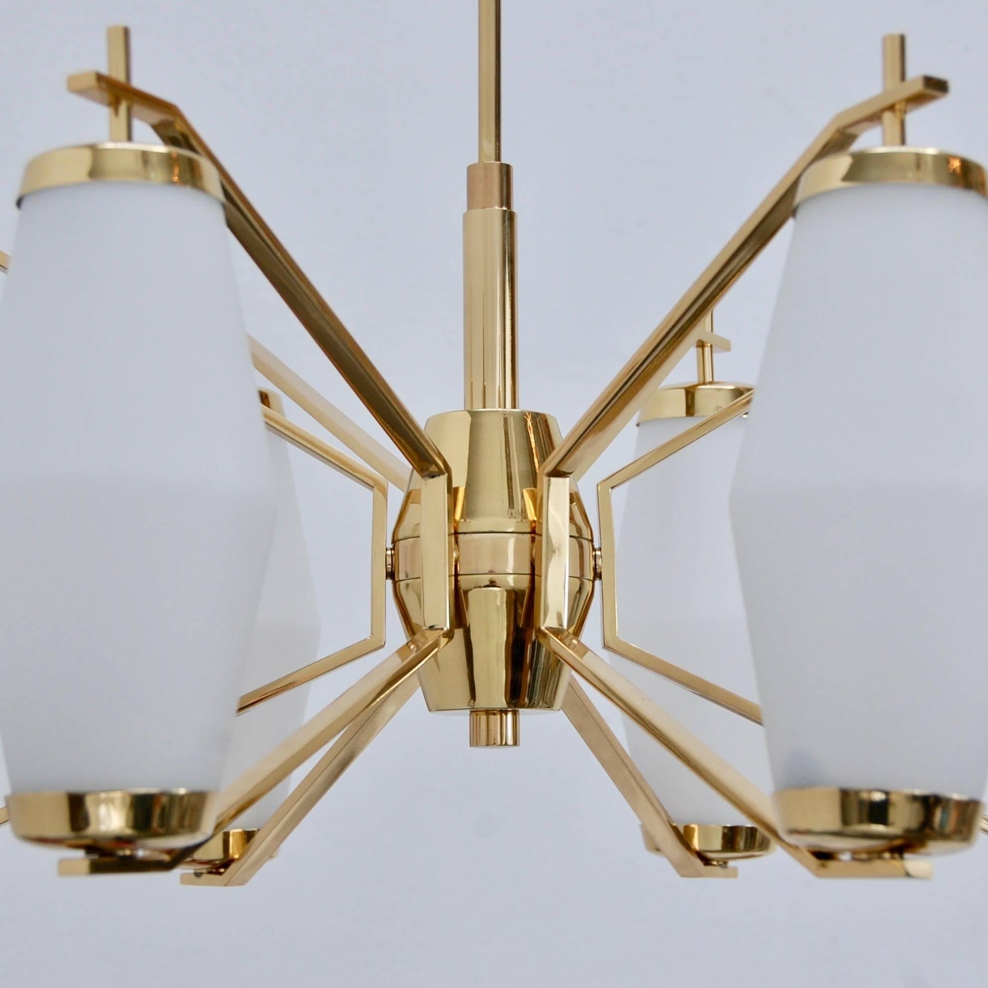 Brass Stilnovo Chandelier