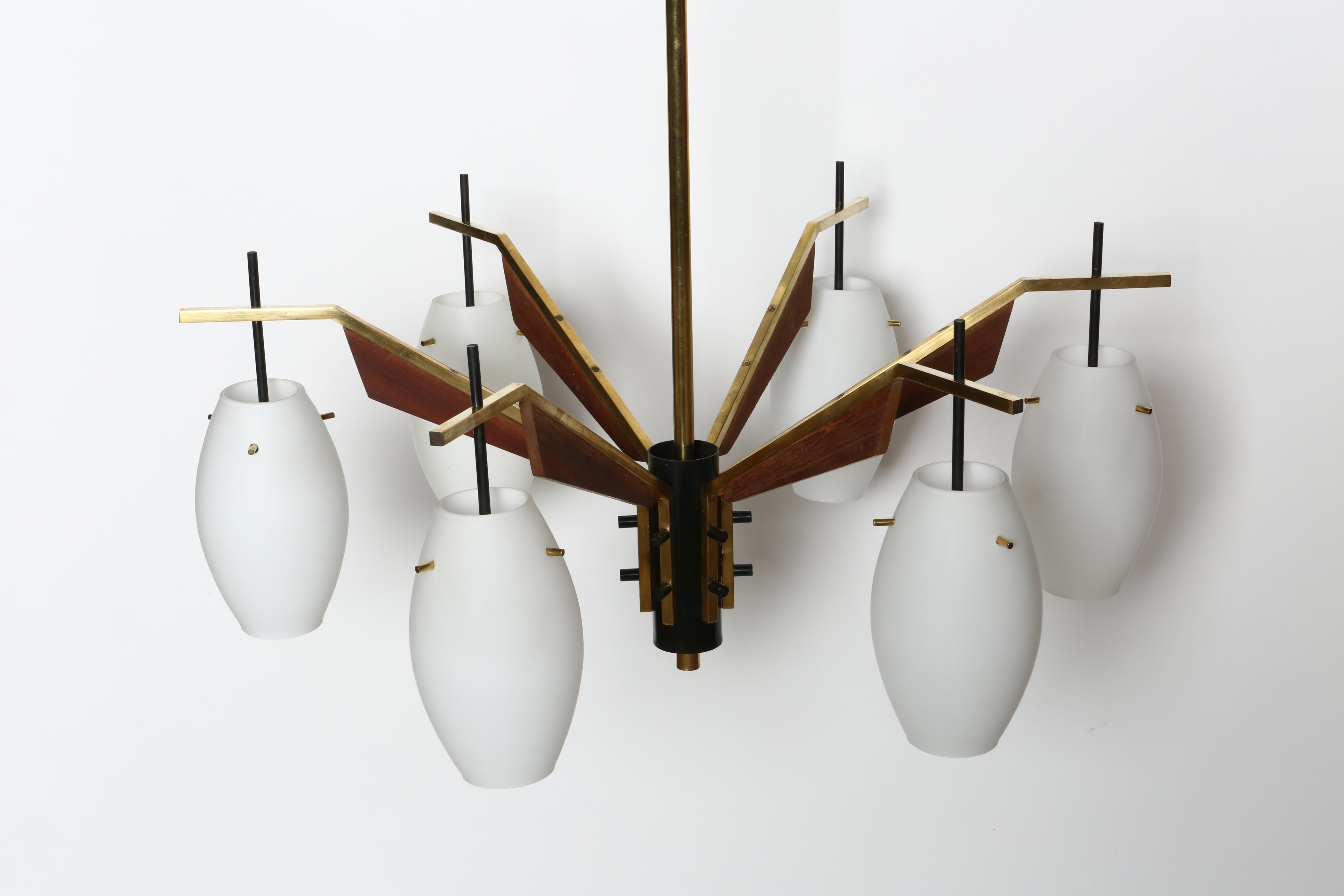 Stilnovo chandelier, Italy 1960s For Sale 2