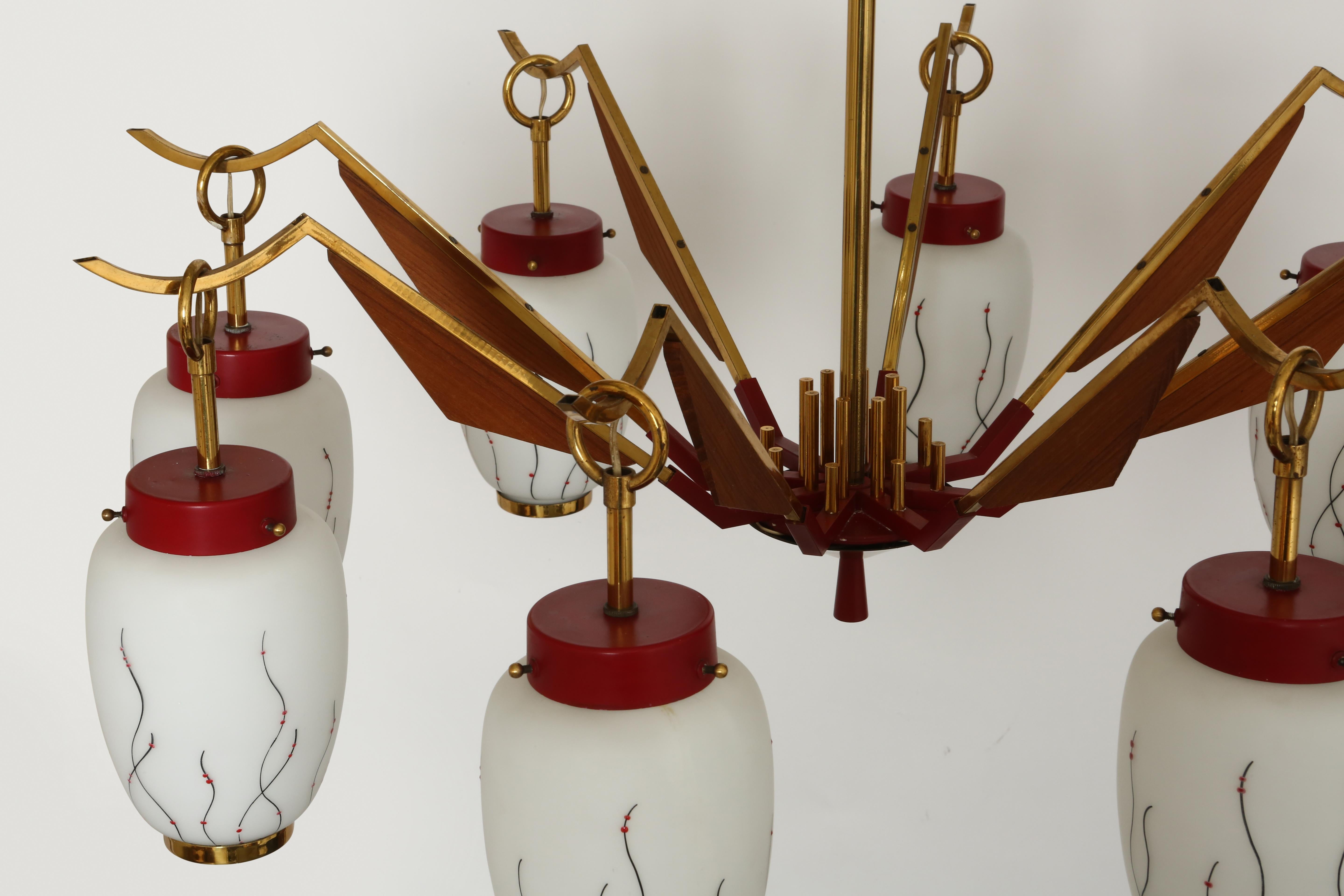 Lámpara de araña Stilnovo, Italia circa 1960s en venta 8