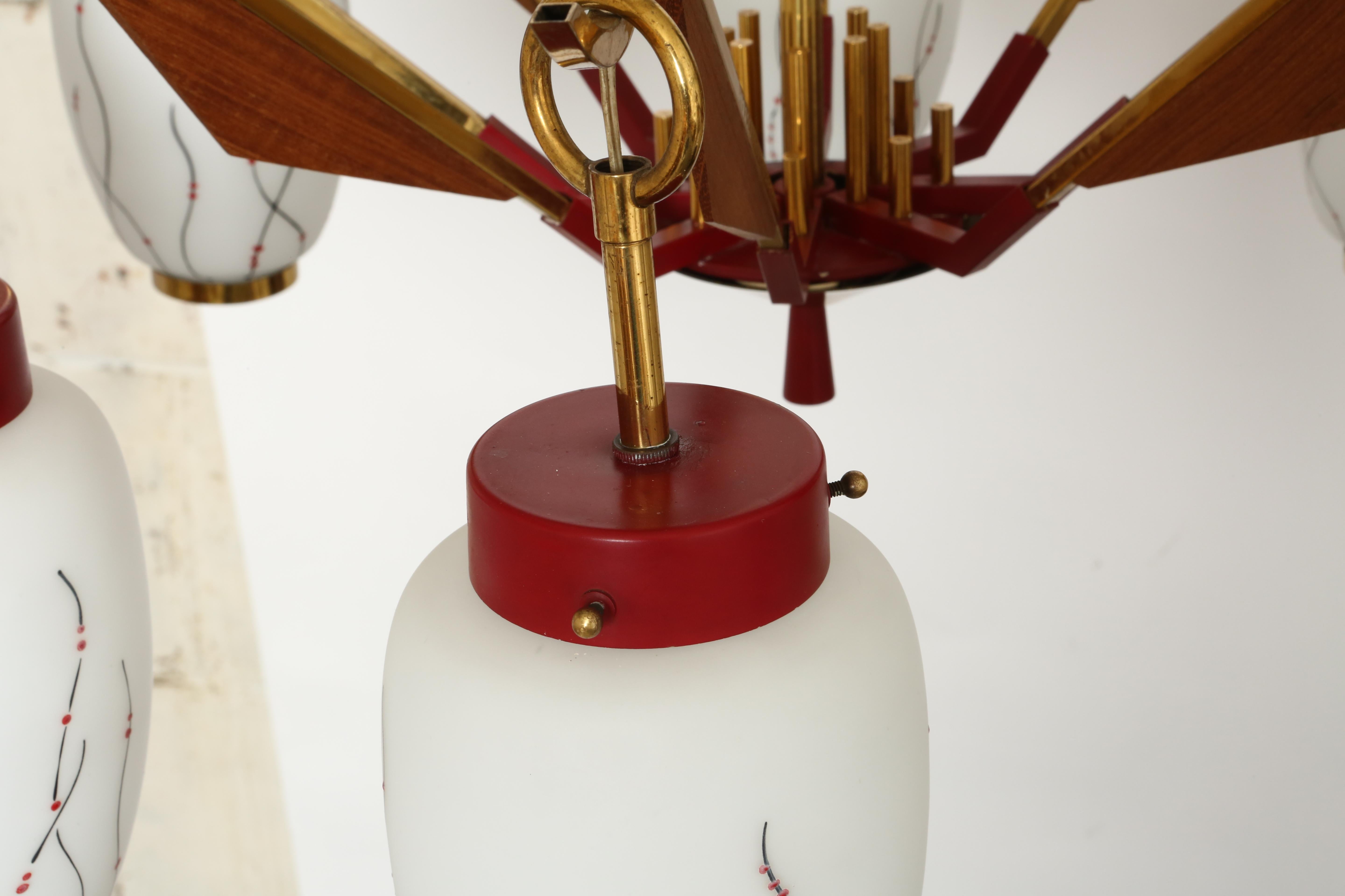 Lámpara de araña Stilnovo, Italia circa 1960s en venta 9