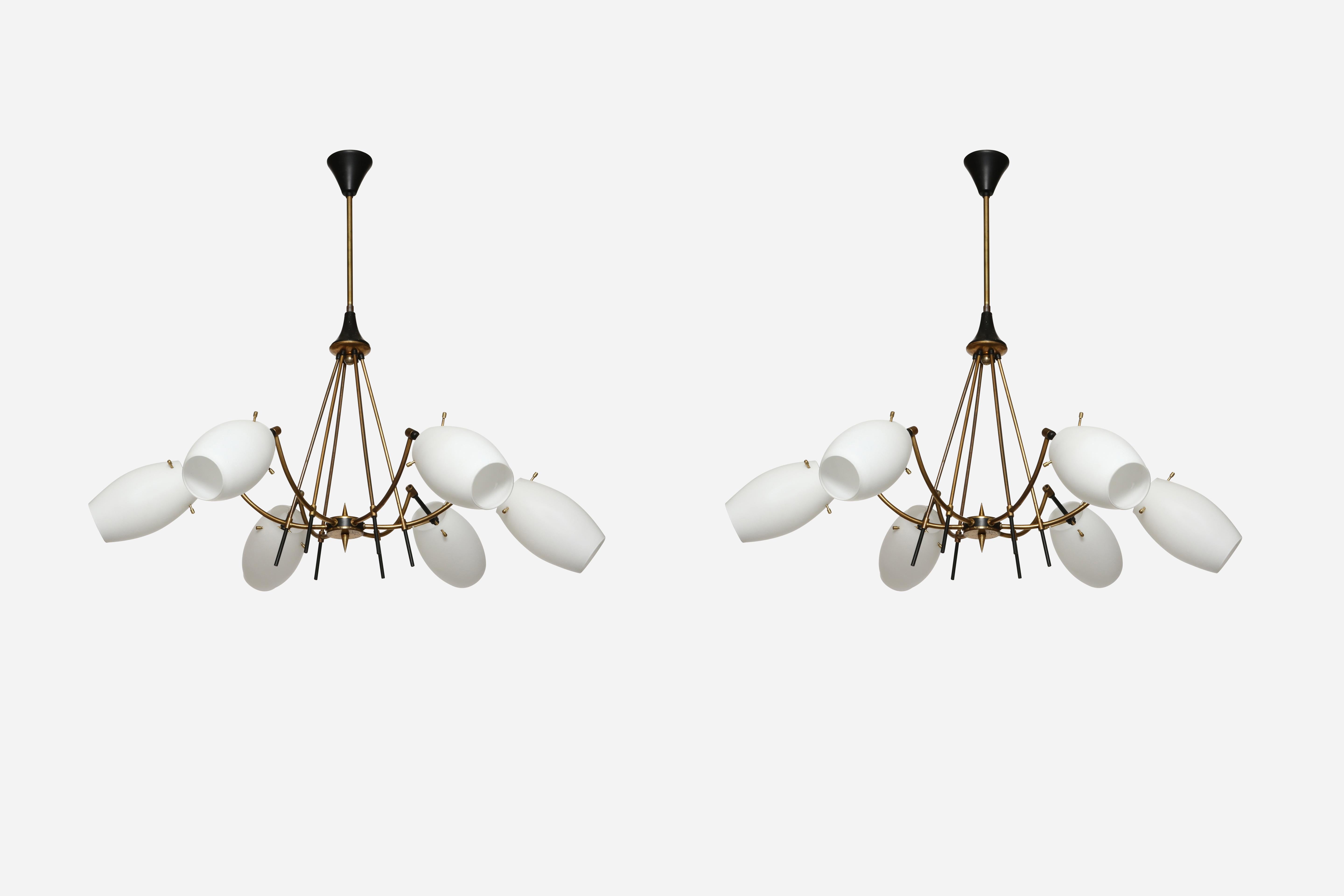 Italian Stilnovo chandelier Italy circa 1960s For Sale