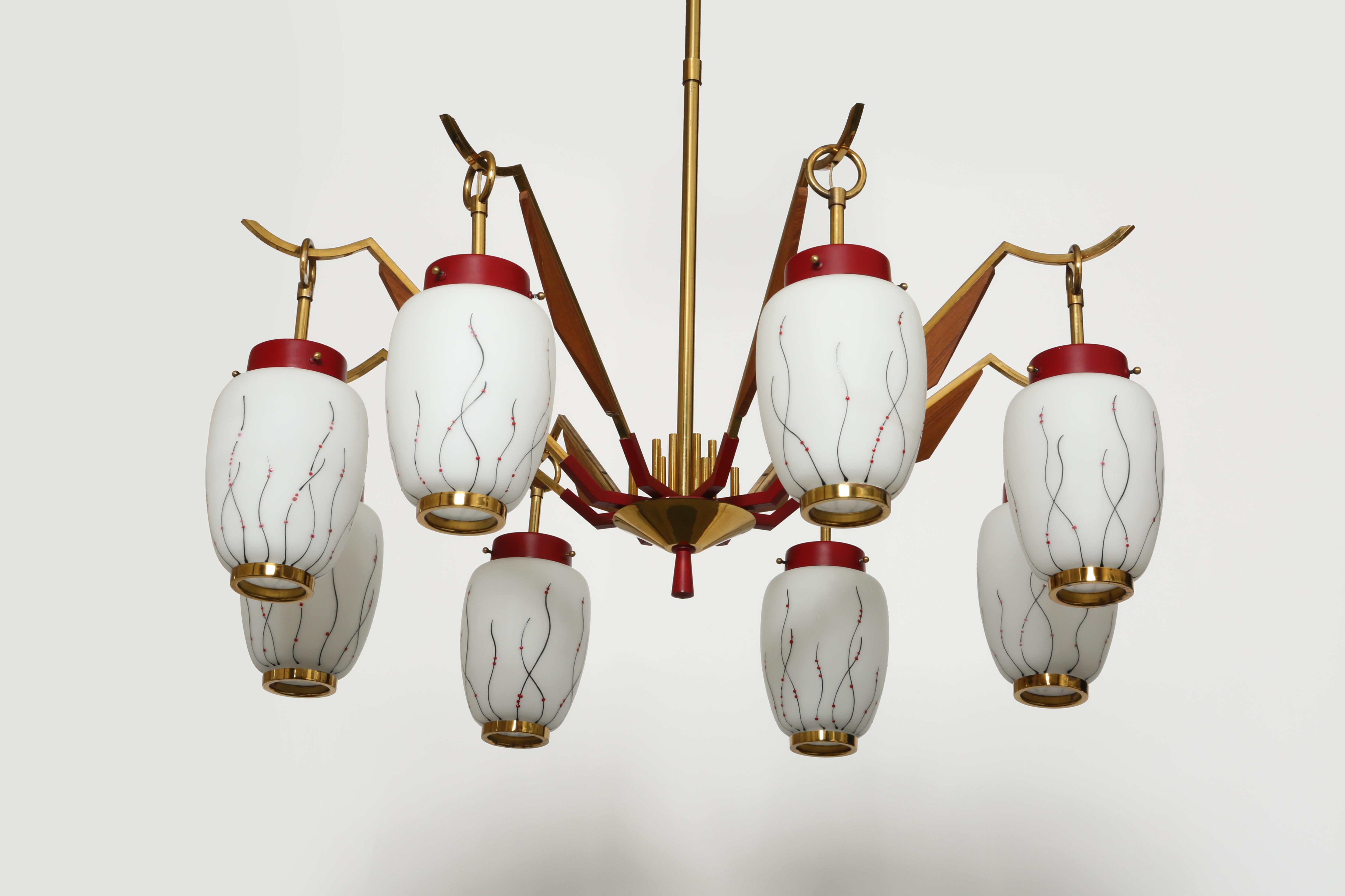Lámpara de araña Stilnovo, Italia circa 1960s mediados del siglo XX en venta