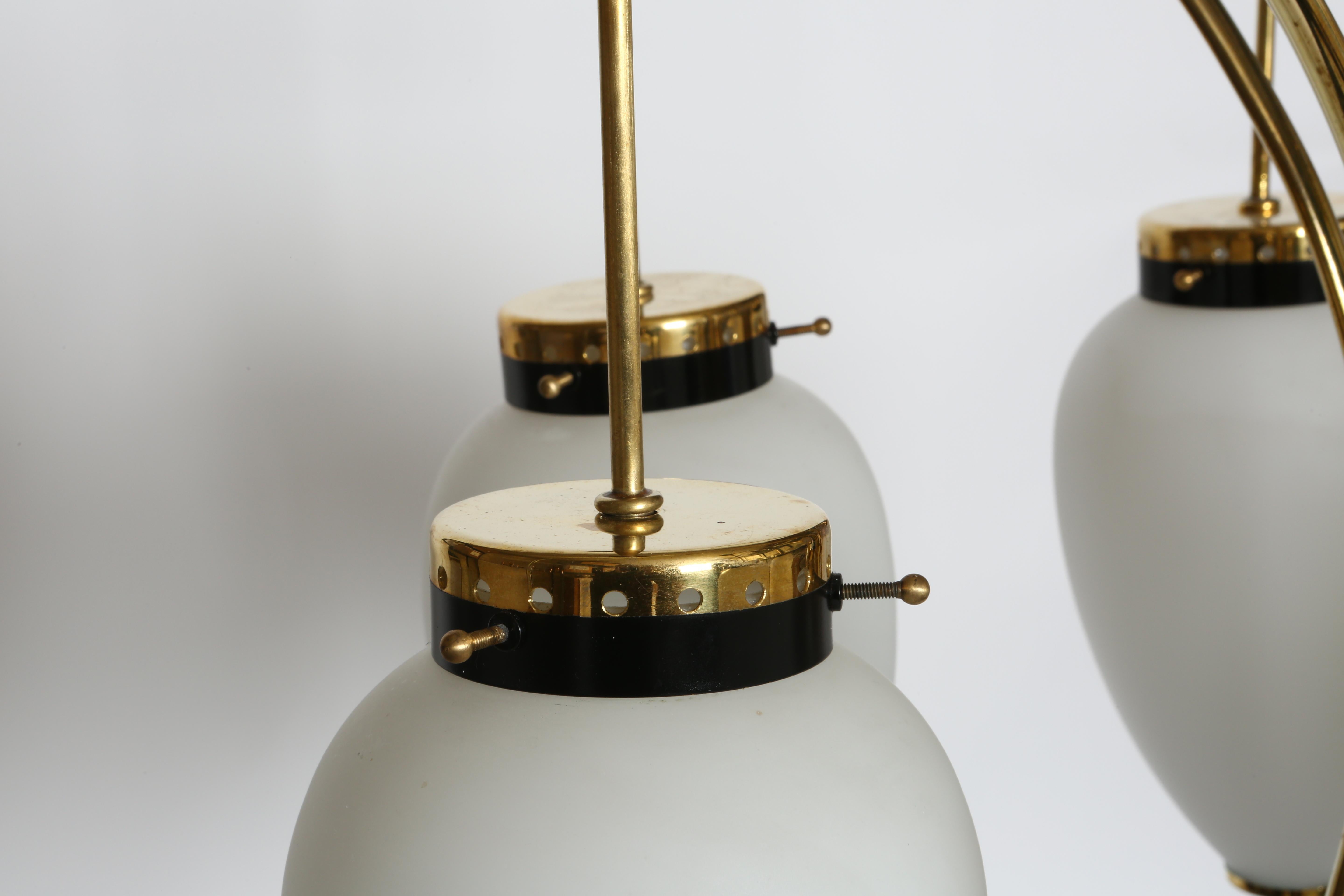 Métal Lustre Stilnovo Italie circa 1960s en vente