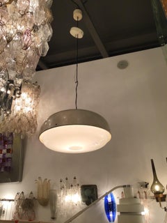 Stilnovo Style Chandelier Metal Plexiglas Brass Height Adjustable, 1960, Italy