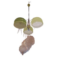 STILNOVO CHANDELIER N tre luci vetro incamiciato métallisé Cromato 1960 Italia