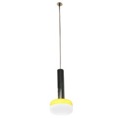 Lustre Stilnovo en plexiglas métallique crème 1955, Italie