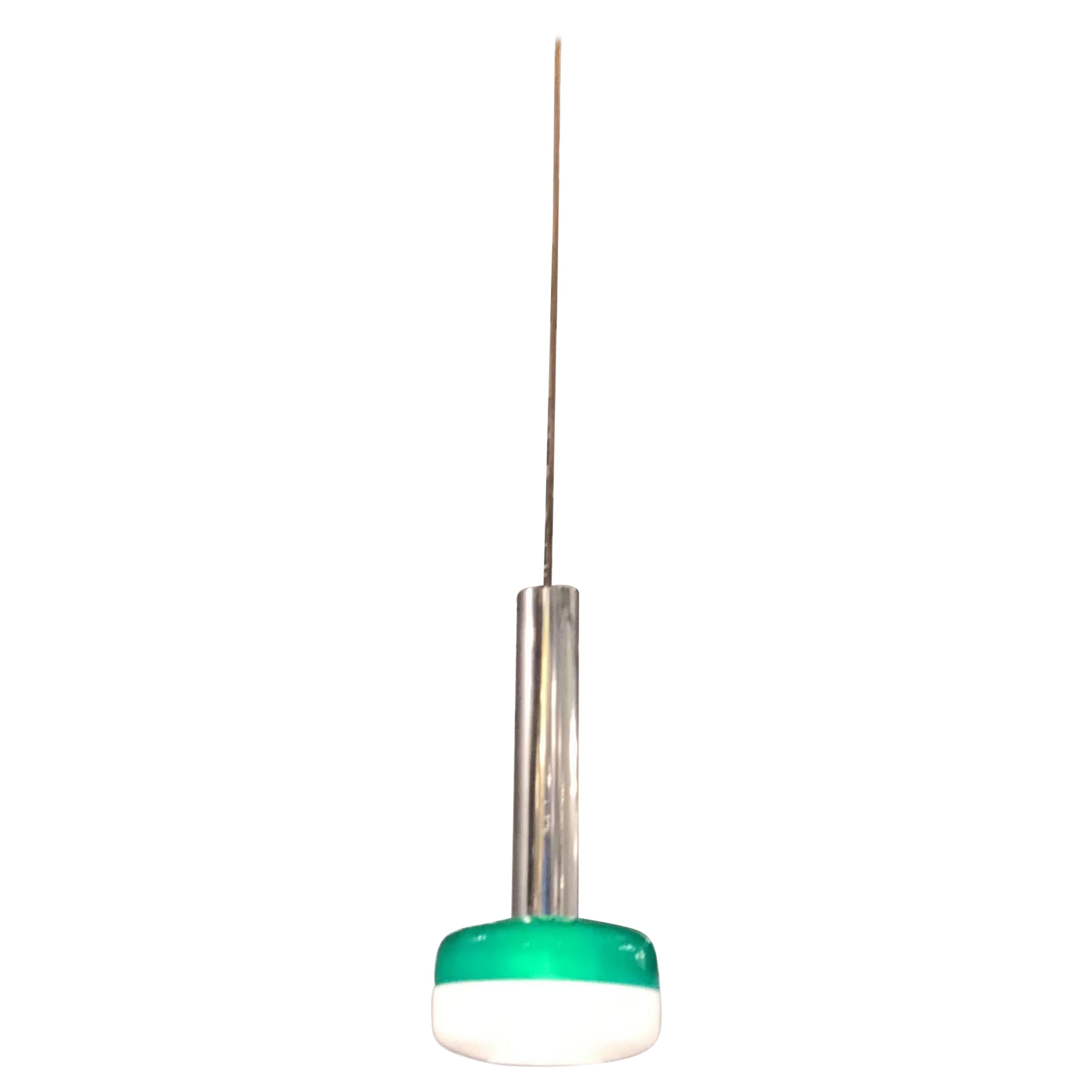 Lámpara Stilnovo Plexiglás Metal Cromo 1955 Italia