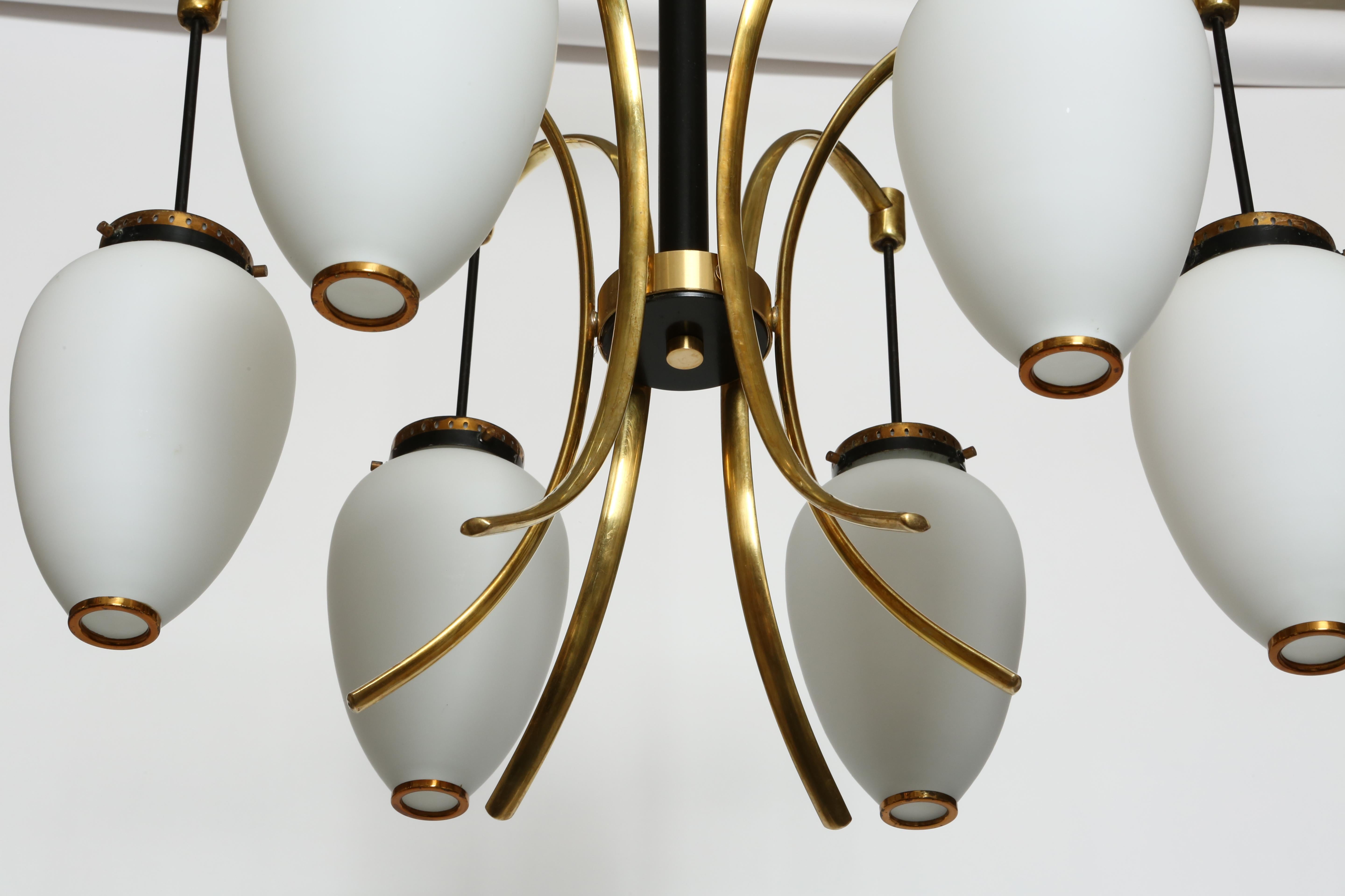 Metallo Lampadario Stilnovo, anni '60 circa in vendita