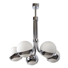 Lampadario con lampada cromata Stilnovo 1960s